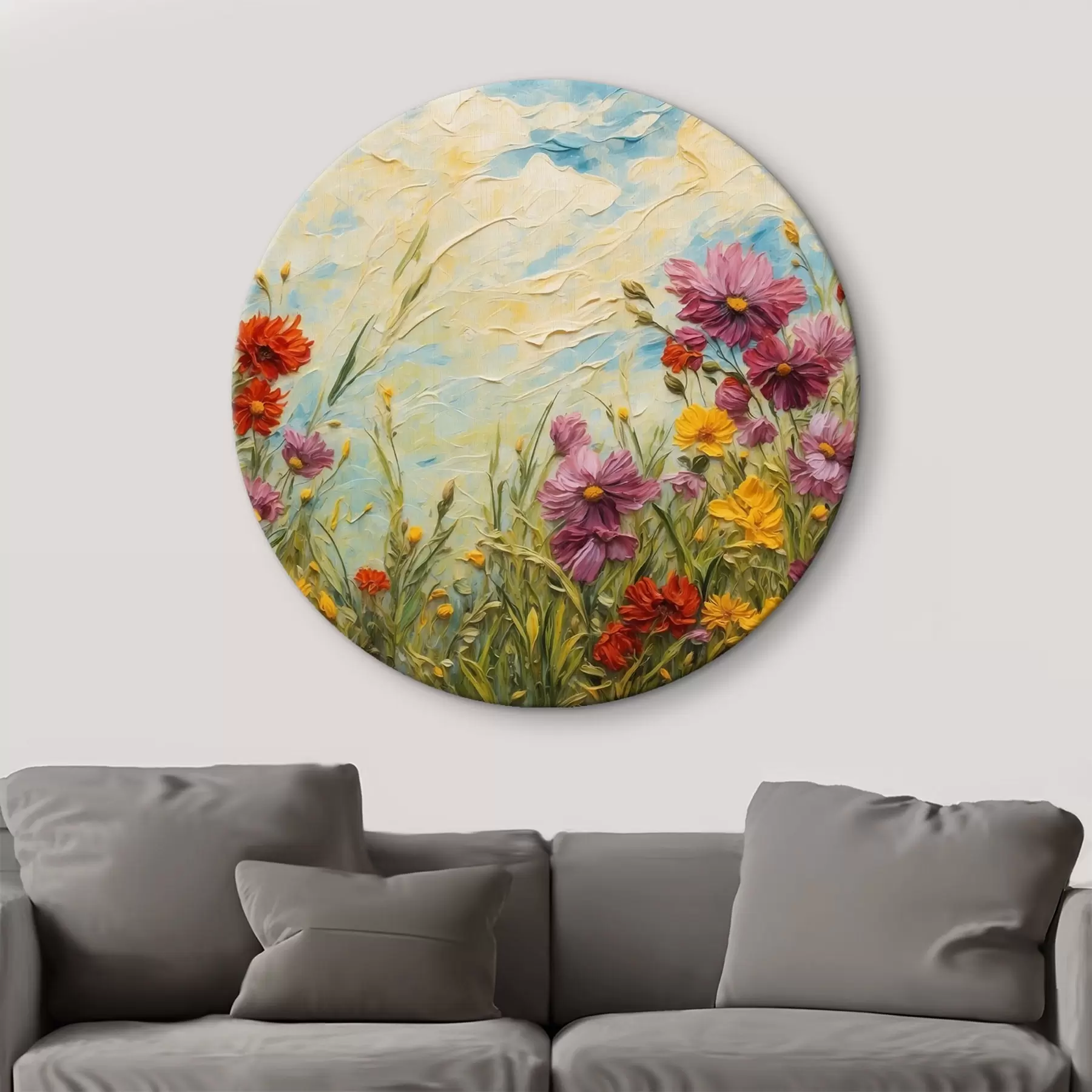 fotótapéta Virágmező olajfestmény stílusban r43102