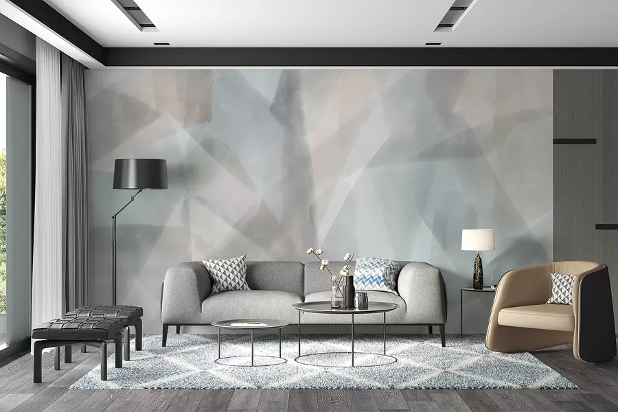 fotószőnyeg Absztrakt geometriai formák akvarell hatással, lágy pasztell színekkel w08919