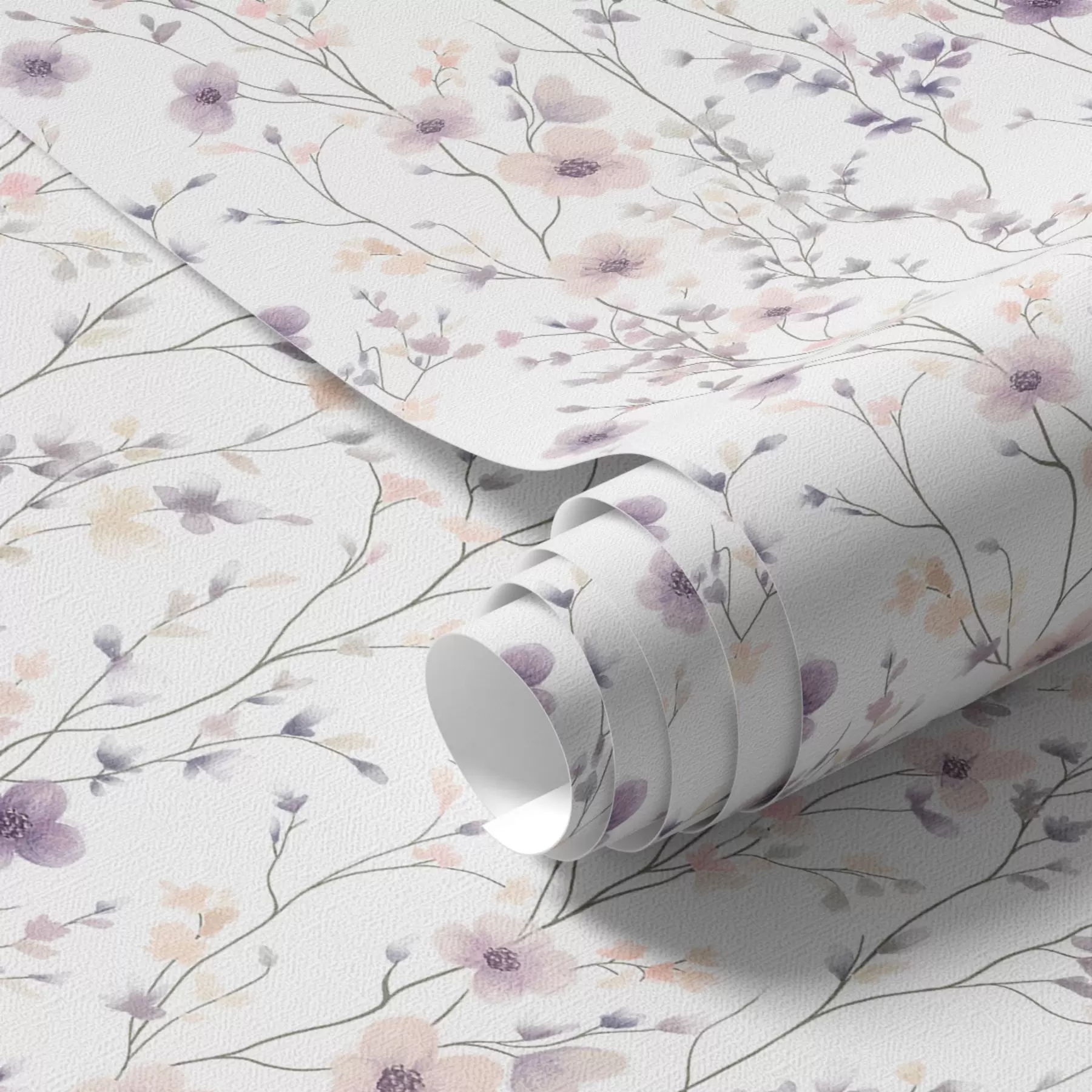 fotószőnyeg Vékony szárú kis vadvirágok világos háttéren a00003