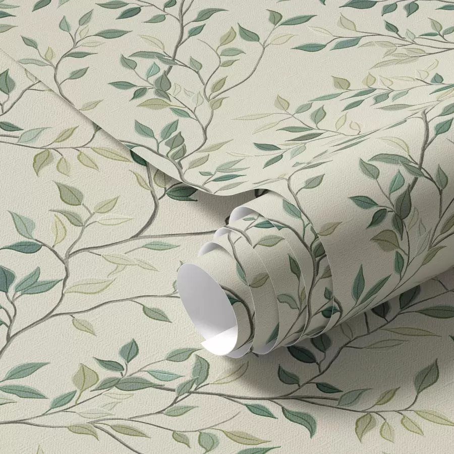 fotószőnyeg Gyengéd csavart gallyak levelekkel a00071