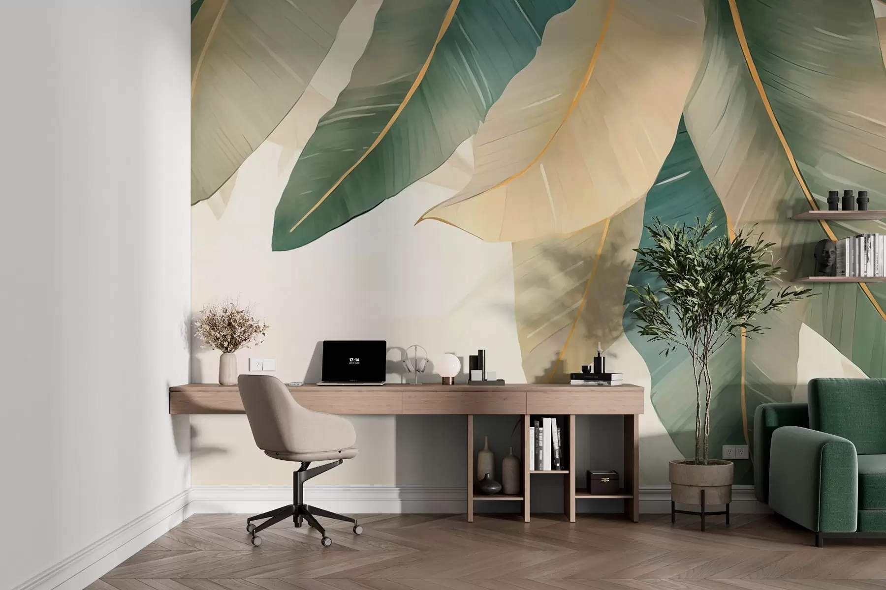 fotószőnyeg Zöld trópusi levelek w03433