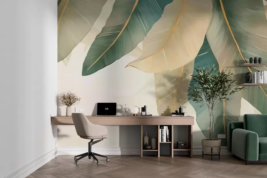 fotószőnyeg Zöld trópusi levelek w03433