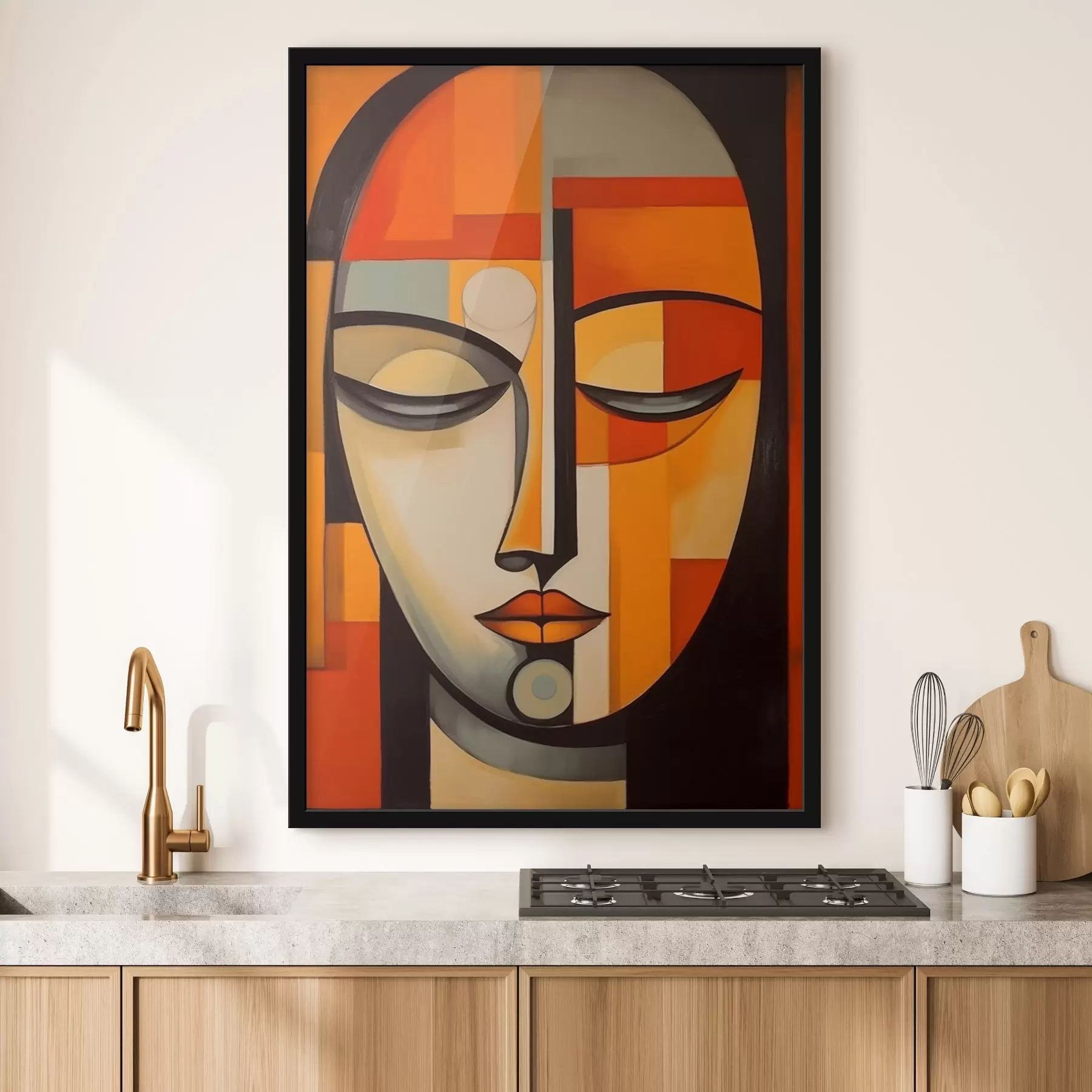 fotószőnyeg Geometrikus portré modernista stílusban f43412