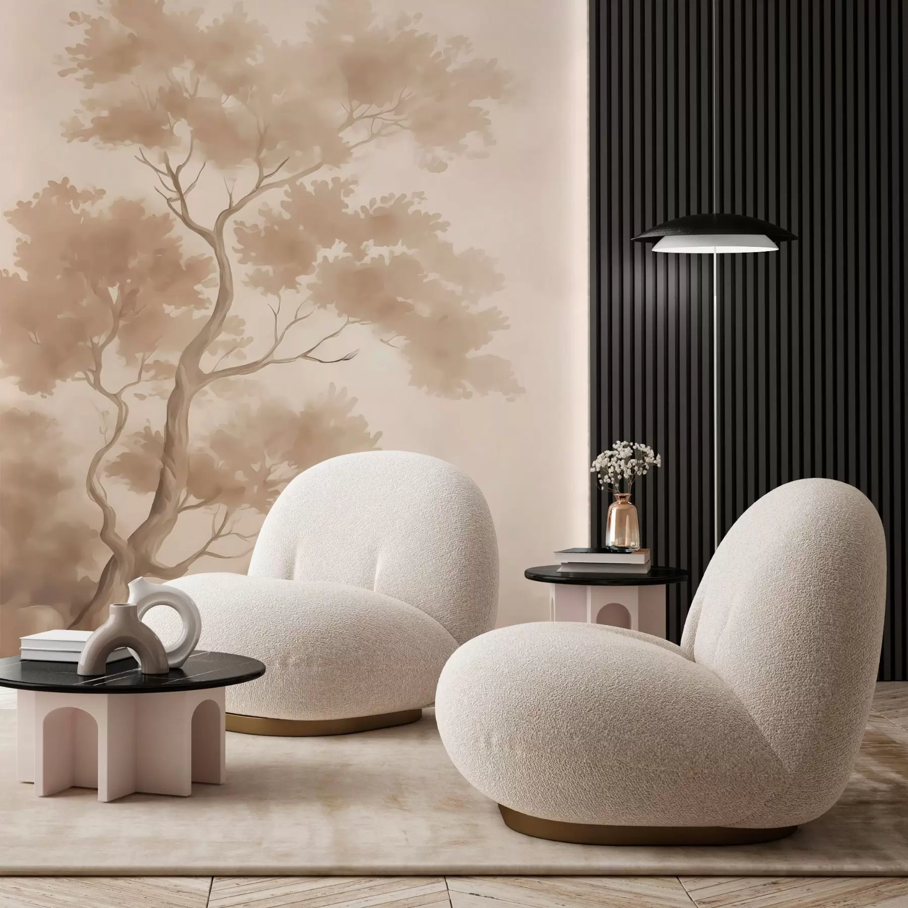 fotószőnyeg Fa utánzata elmosódott akvarell w03471