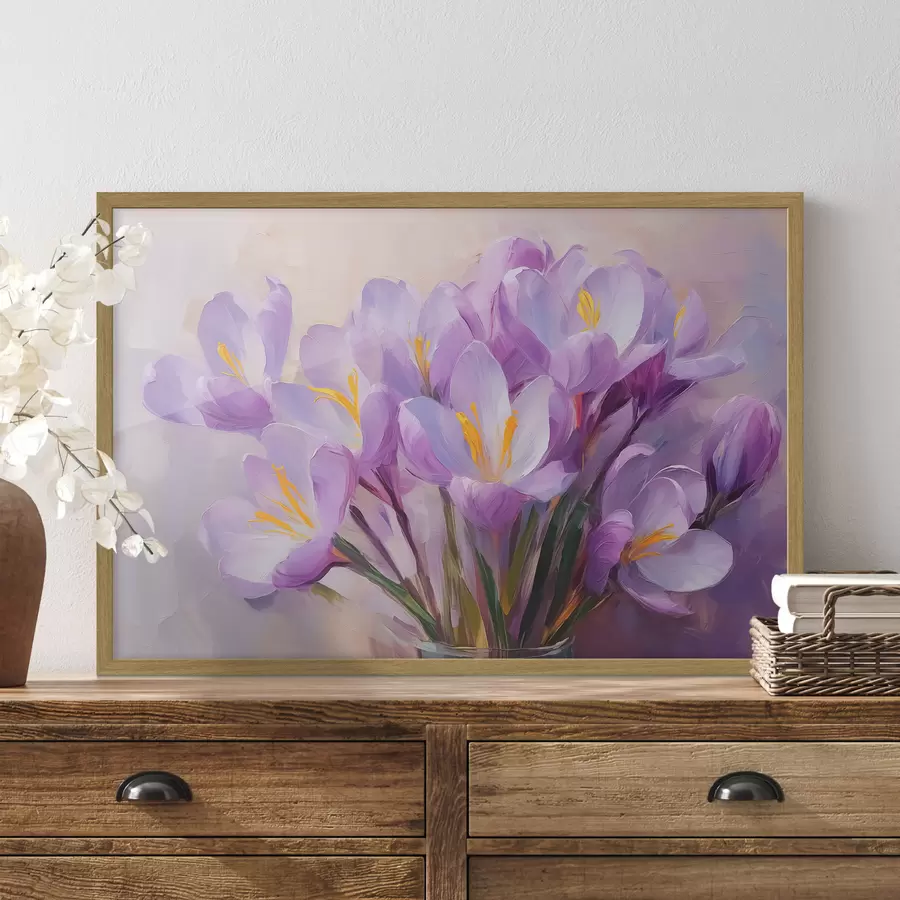 fotószőnyeg Crocuses utánzás festmény f43437