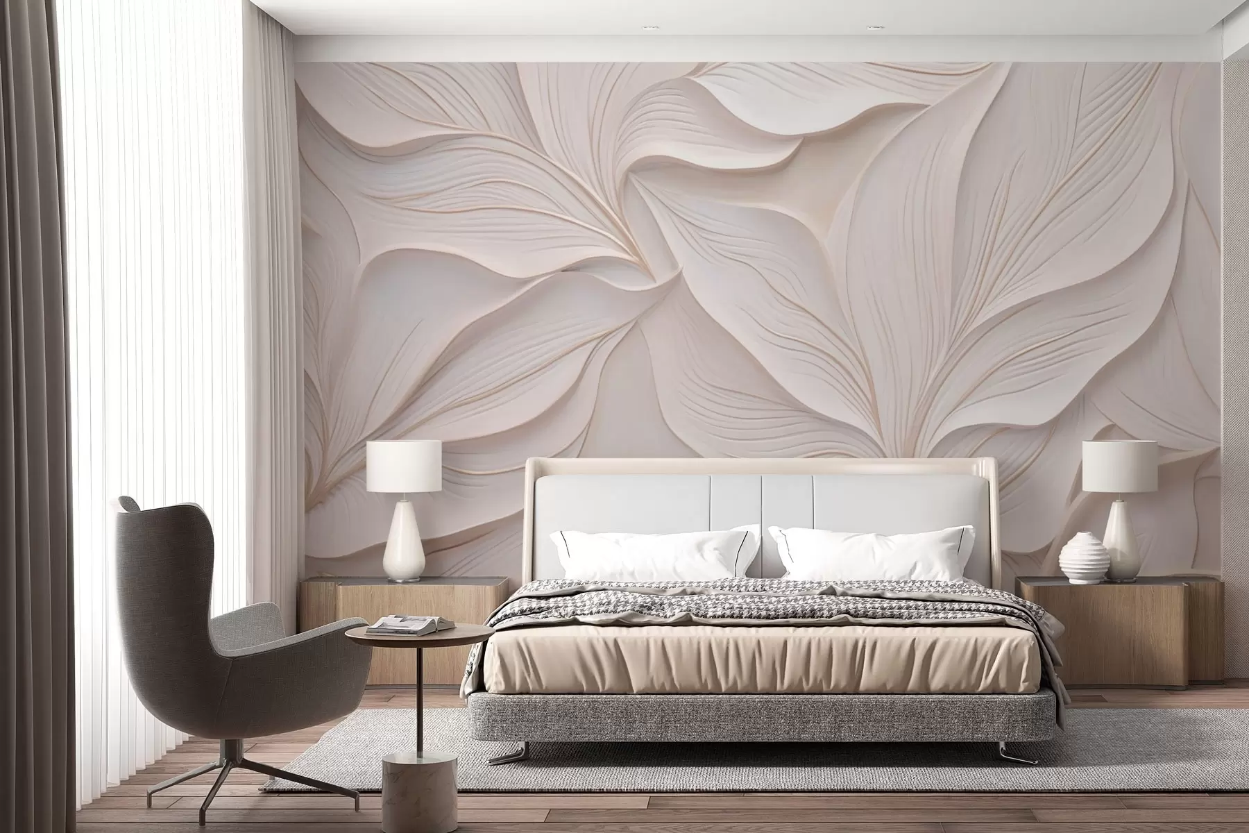 fotószőnyeg Finom lombozat a bazrelief stílusában w03520