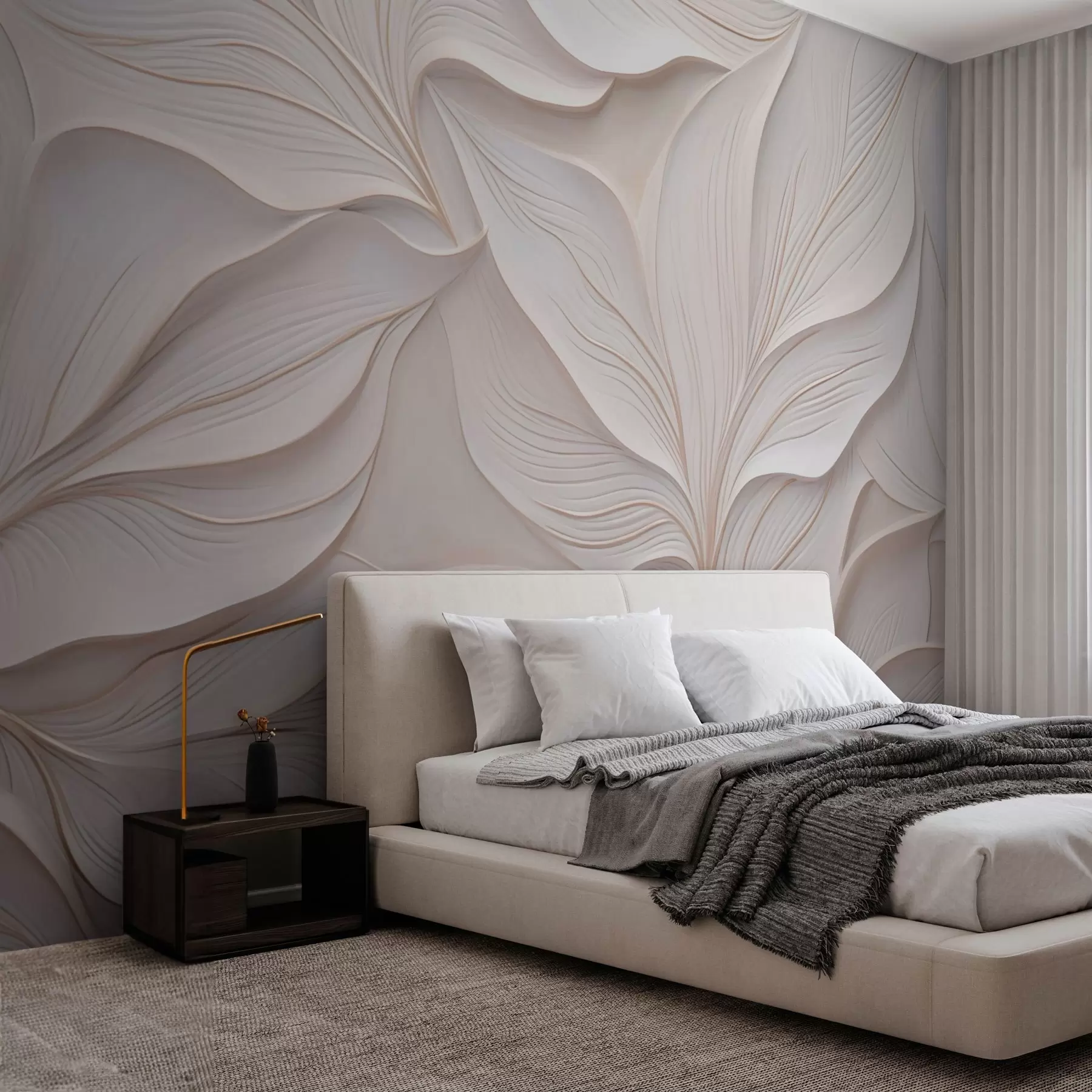 fotószőnyeg Finom lombozat a bazrelief stílusában w03520