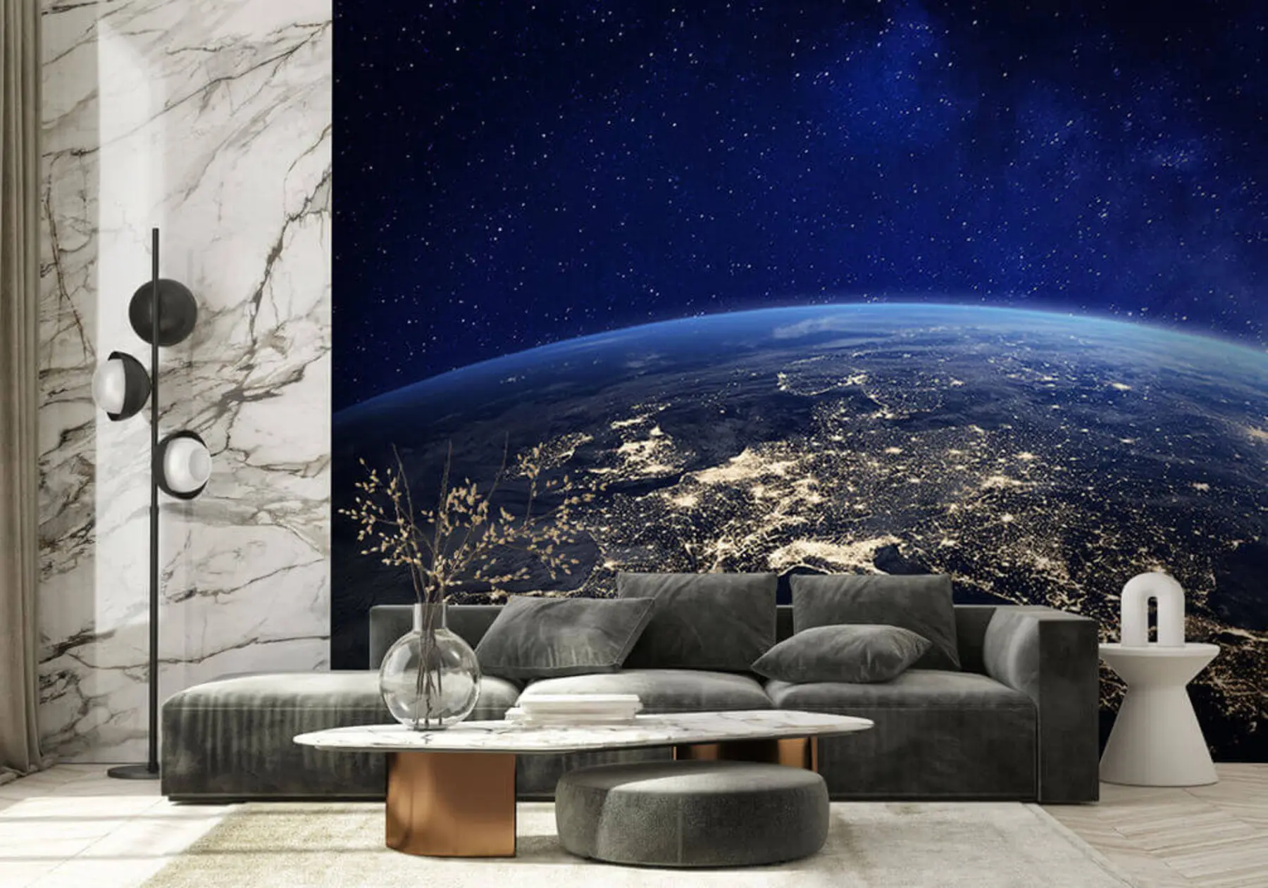 fotószőnyeg Éjszakai Föld, kilátás a sztratoszférából u62035