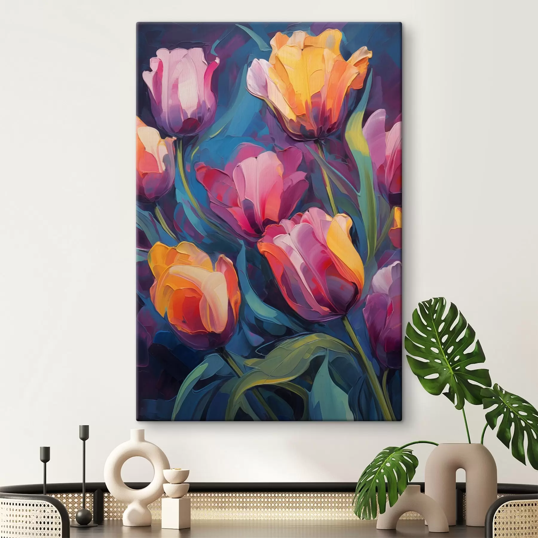 fotótapéta Tulipánok különböző színekben s43551