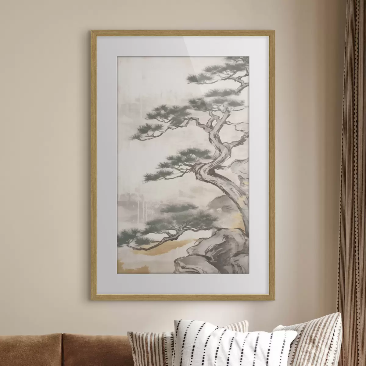 Plakát a sziklán Japán bonsai f43238