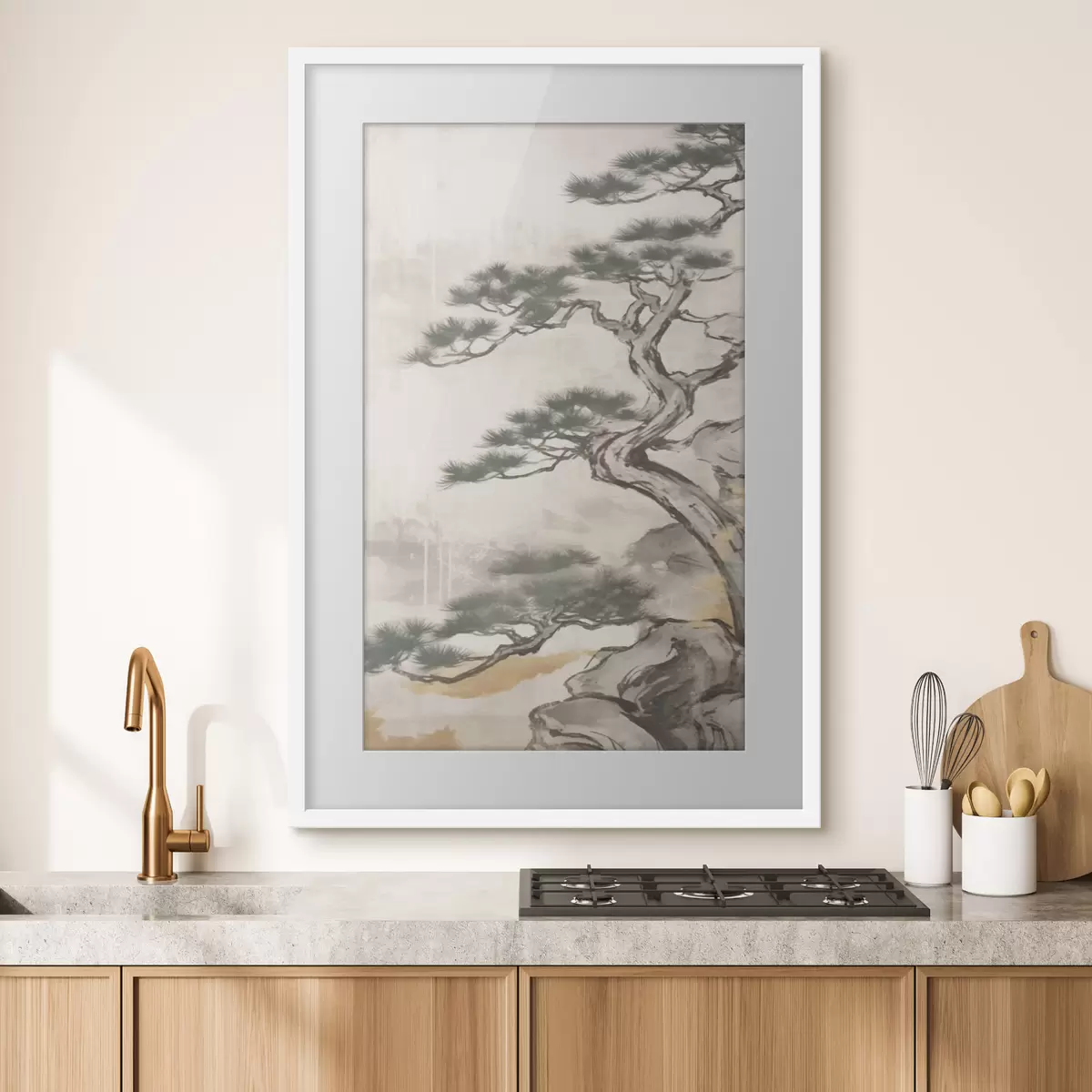 Plakát a sziklán Japán bonsai f43238