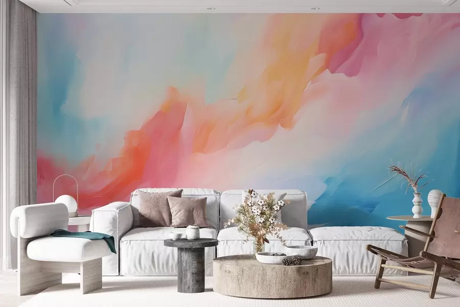 fotószőnyeg Egy absztrakció színes virágok festmény stílusban w09000