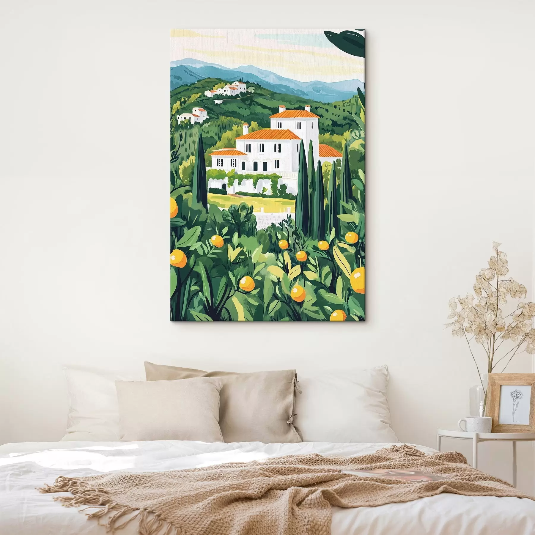 fotótapéta Nyári természet, mediterrán, citromfák, építészet, építészet s44028