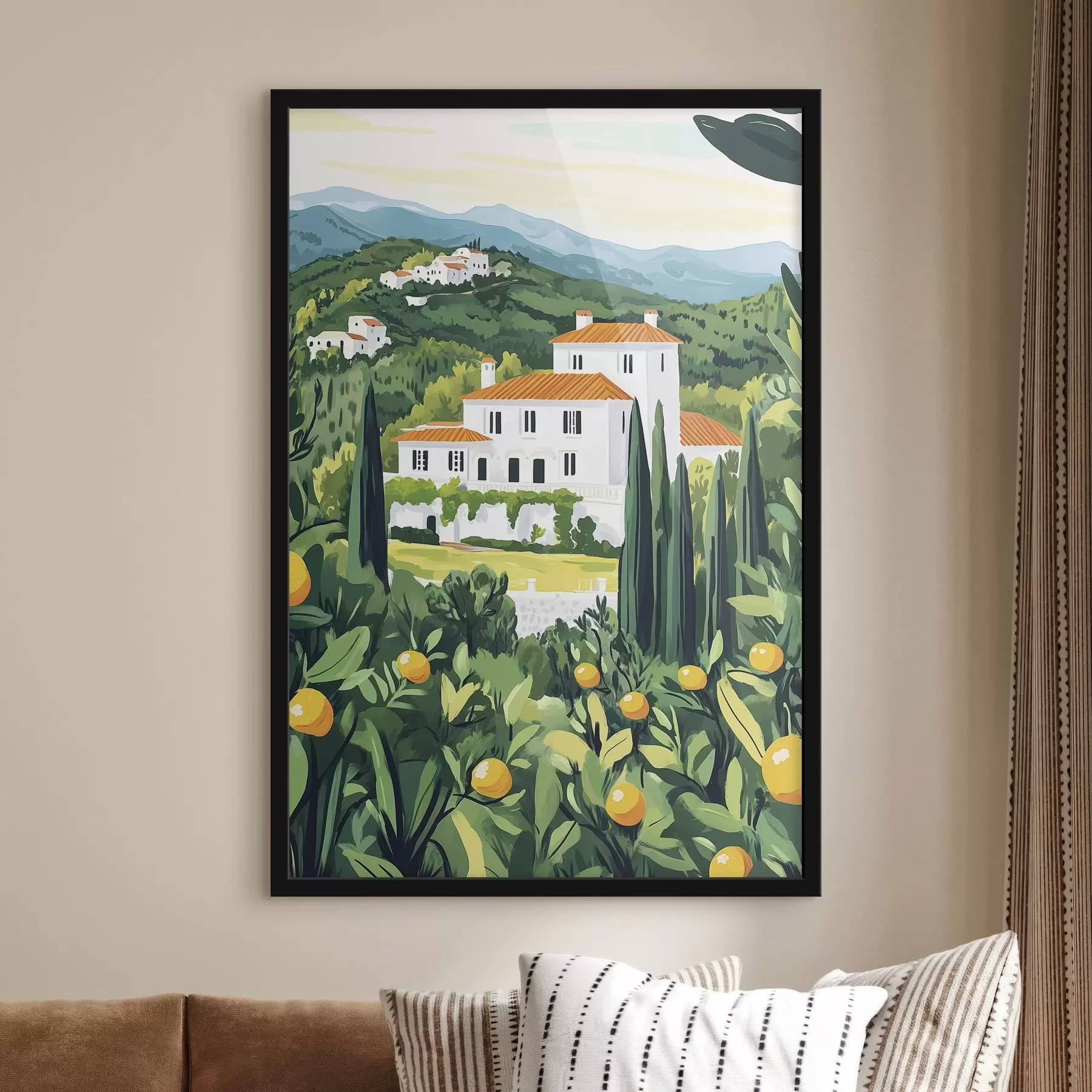 fotószőnyeg Nyári természet, mediterrán, citromfák, építészet, építészet f44028