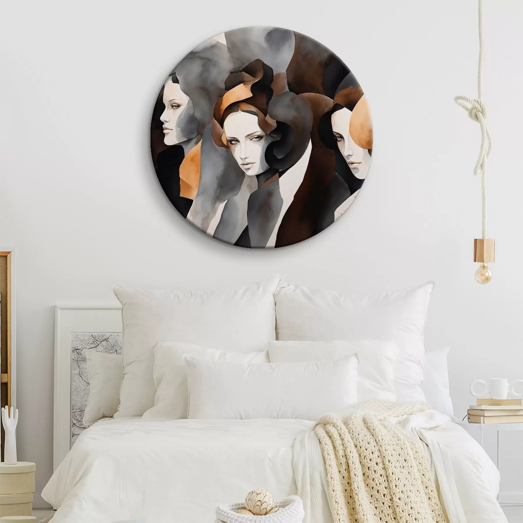 fotótapéta Absztrakt festmény női arcokkal r44060