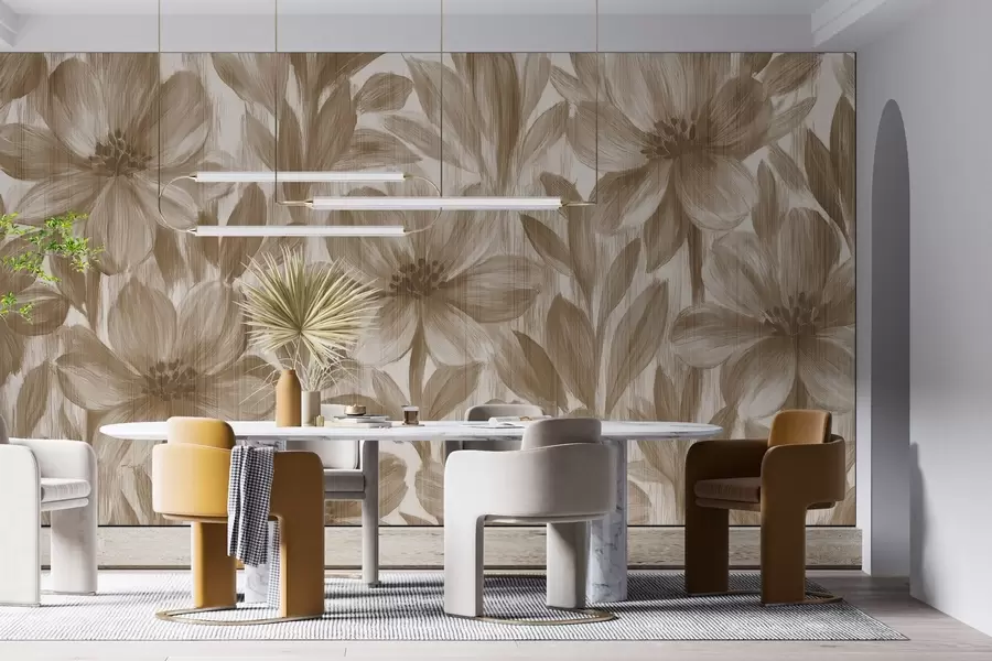 fotószőnyeg Stílusos akvarell virágok w03821v1