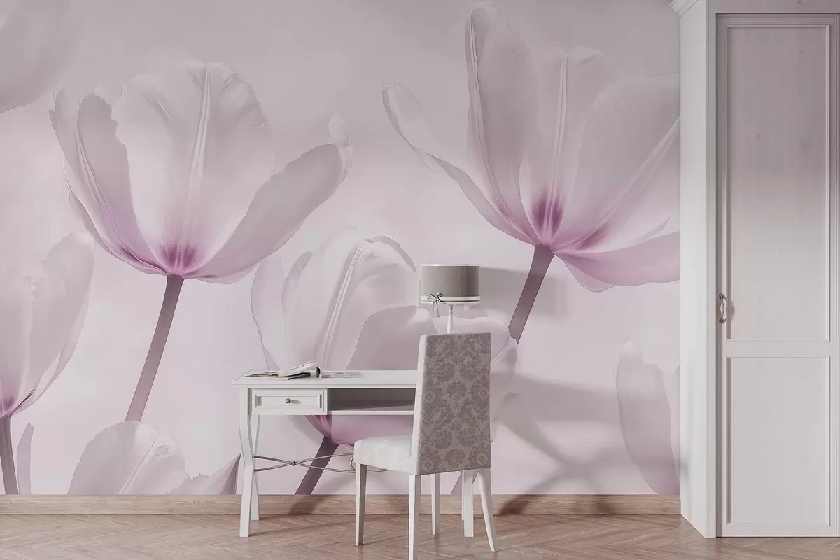 fotószőnyeg Gyönyörű tulipánok, virágos, rózsaszín színek, realizmus w03877v2