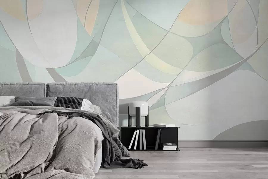 fotószőnyeg Geometrikus absztrakció, tompított természetes színek w03878