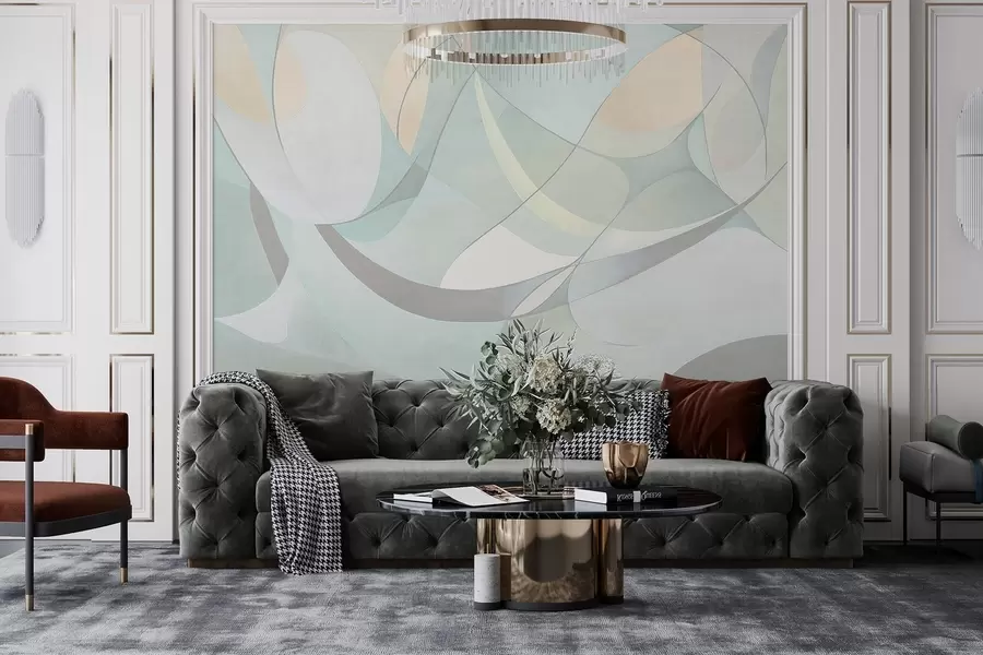 fotószőnyeg Geometrikus absztrakció, tompított természetes színek w03878