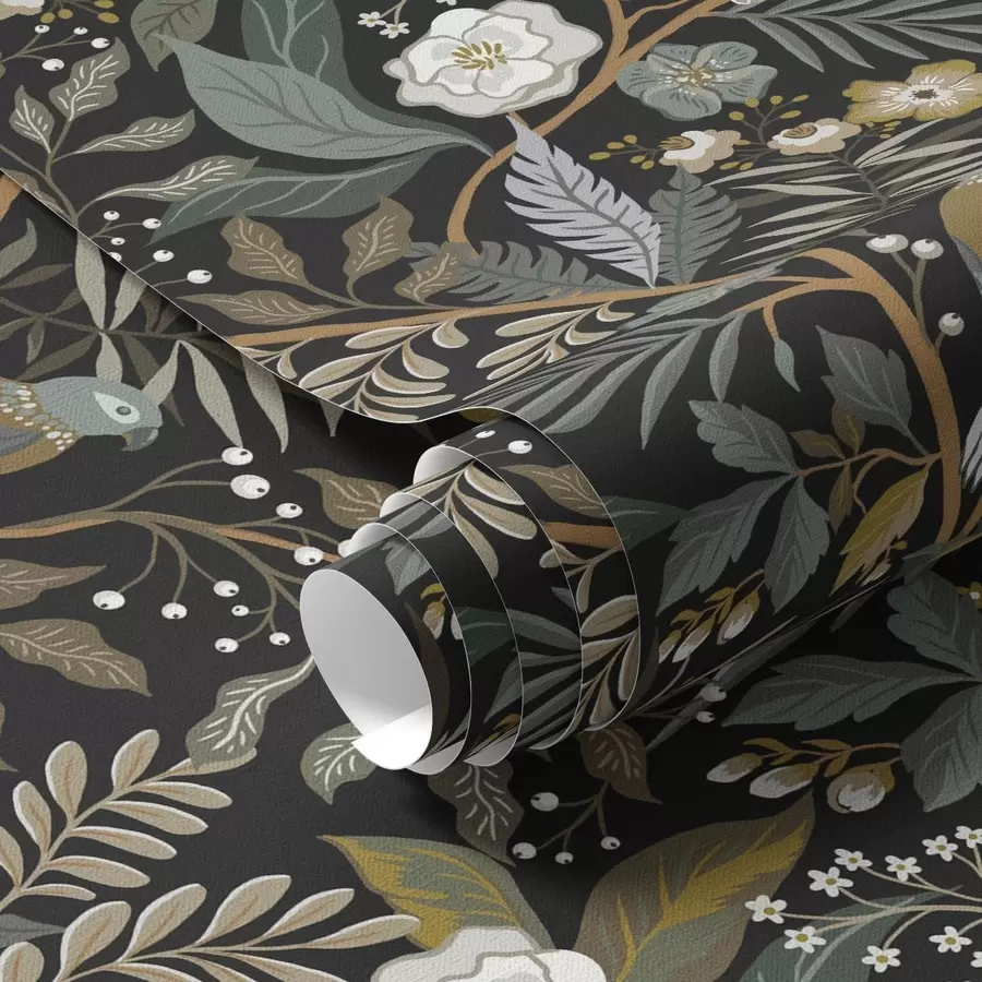 fotószőnyeg Madarak ágak között sötét háttéren a00161