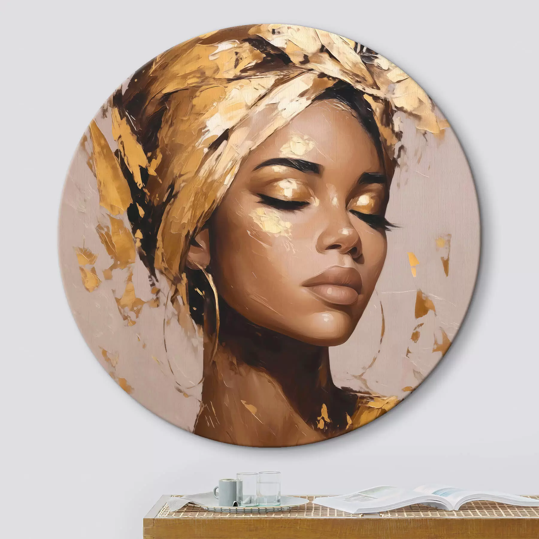 fotótapéta Egy gyönyörű, elegáns nő, fejkendőt visel r44368