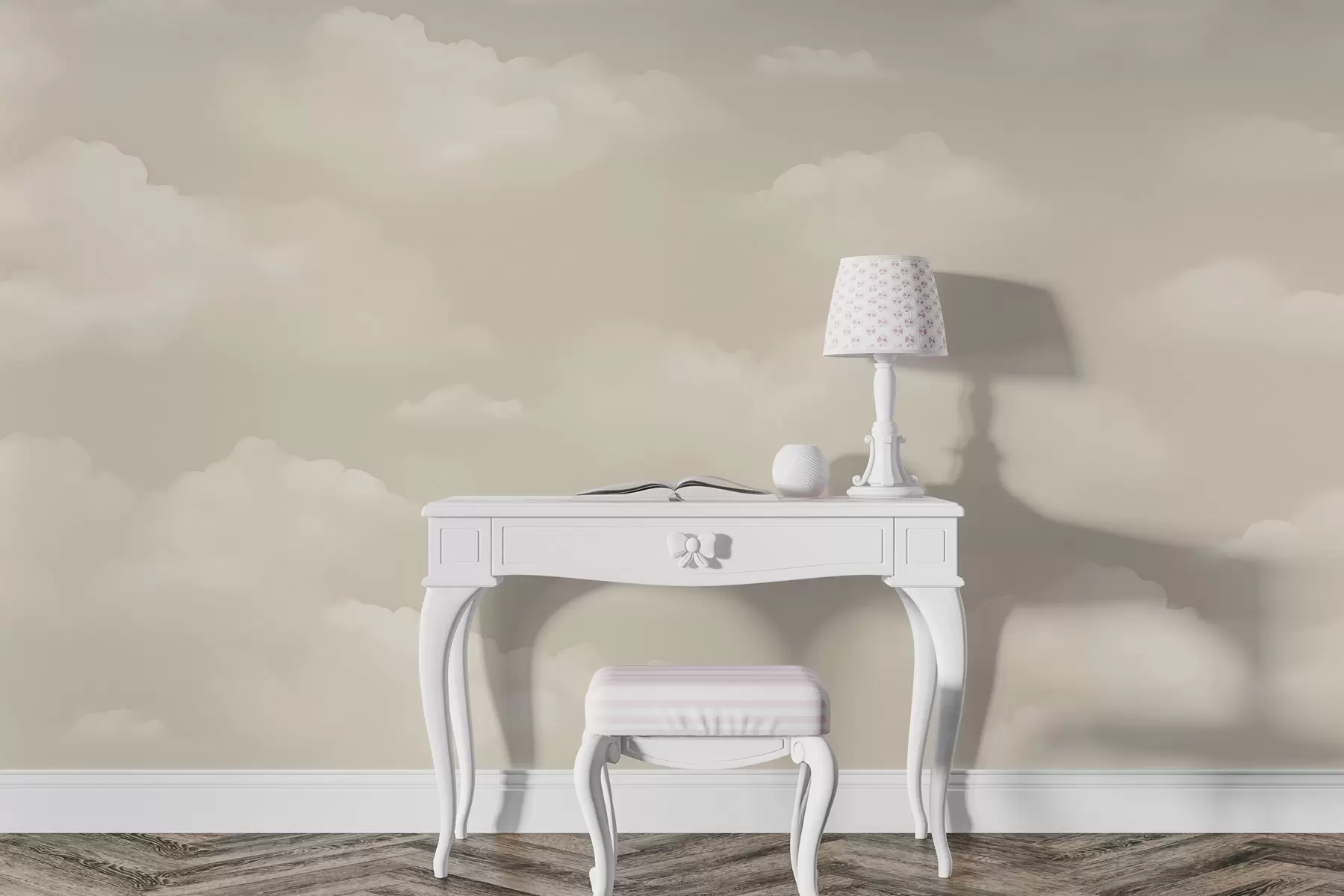 fotószőnyeg Krémes felhők világos bézs háttéren w03994