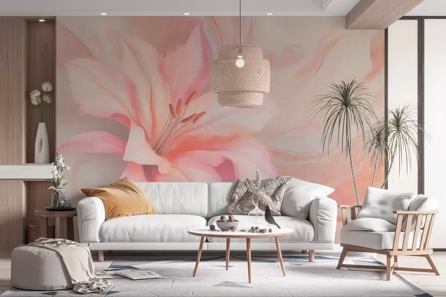 fotószőnyeg Liliom virág folyékony absztrakció, virágos, színes rajz w04006