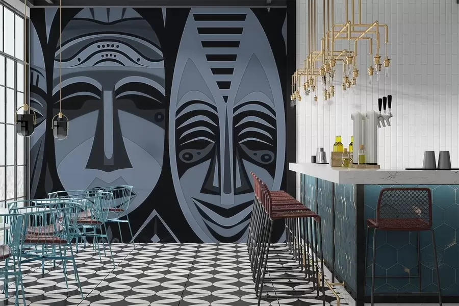 fotószőnyeg Afrikai maszkok w04043v1