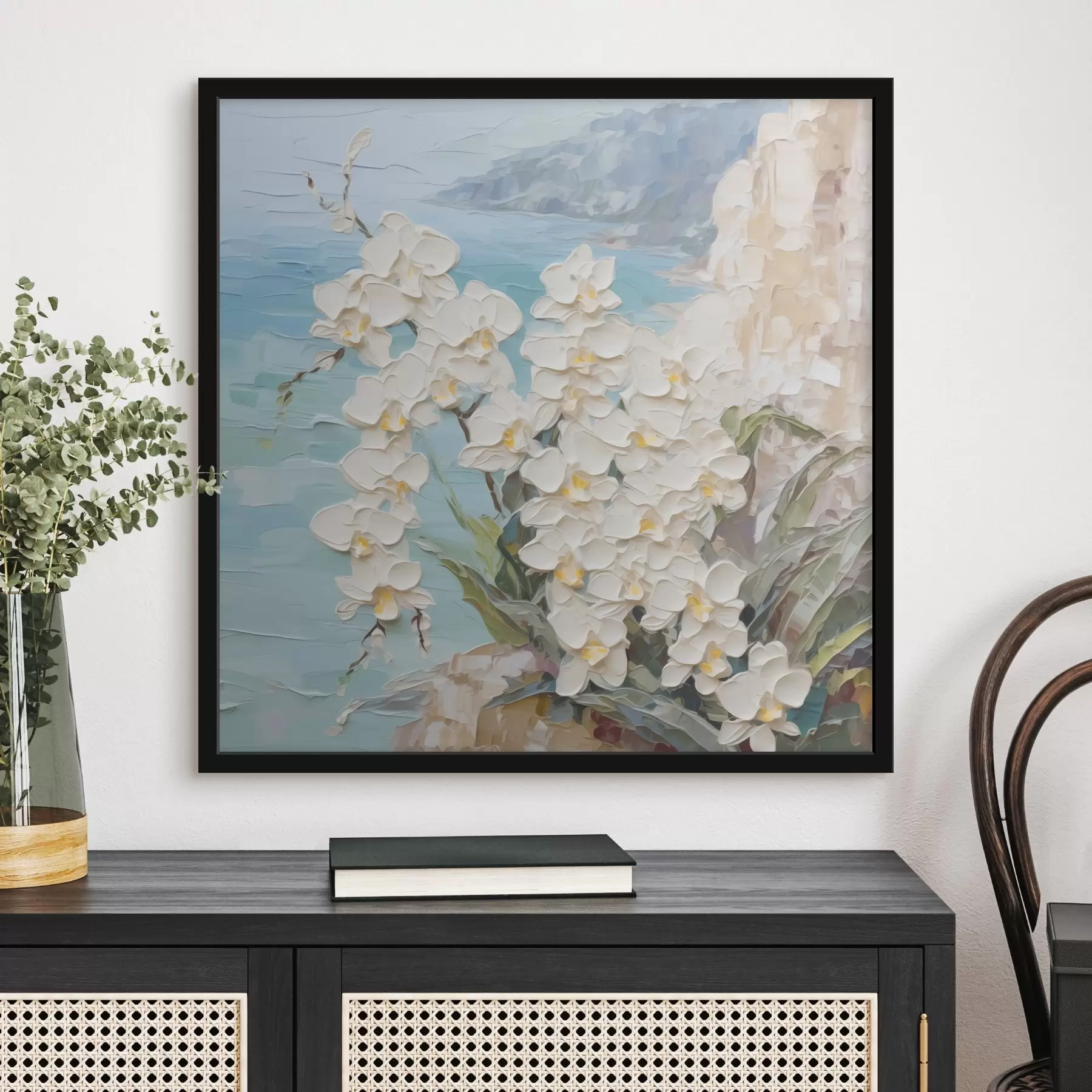 fotószőnyeg Orchideák a tengerrel szemben f44590