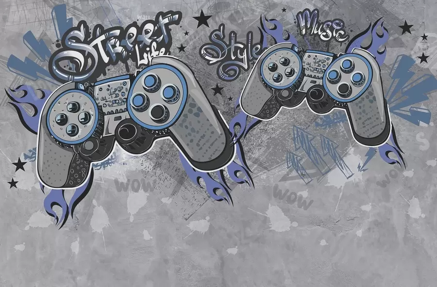 fotószőnyeg Street art stílusú konzolok a grunge falon w04054