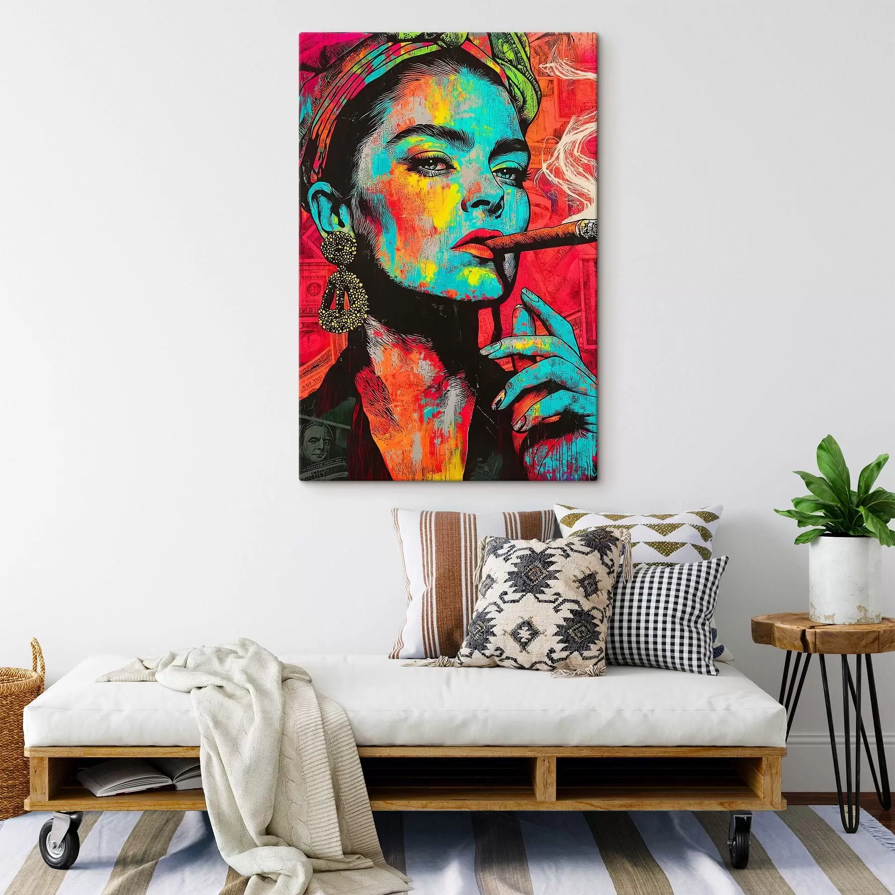 fotótapéta Lány szivarral, pop art stílusban s44625