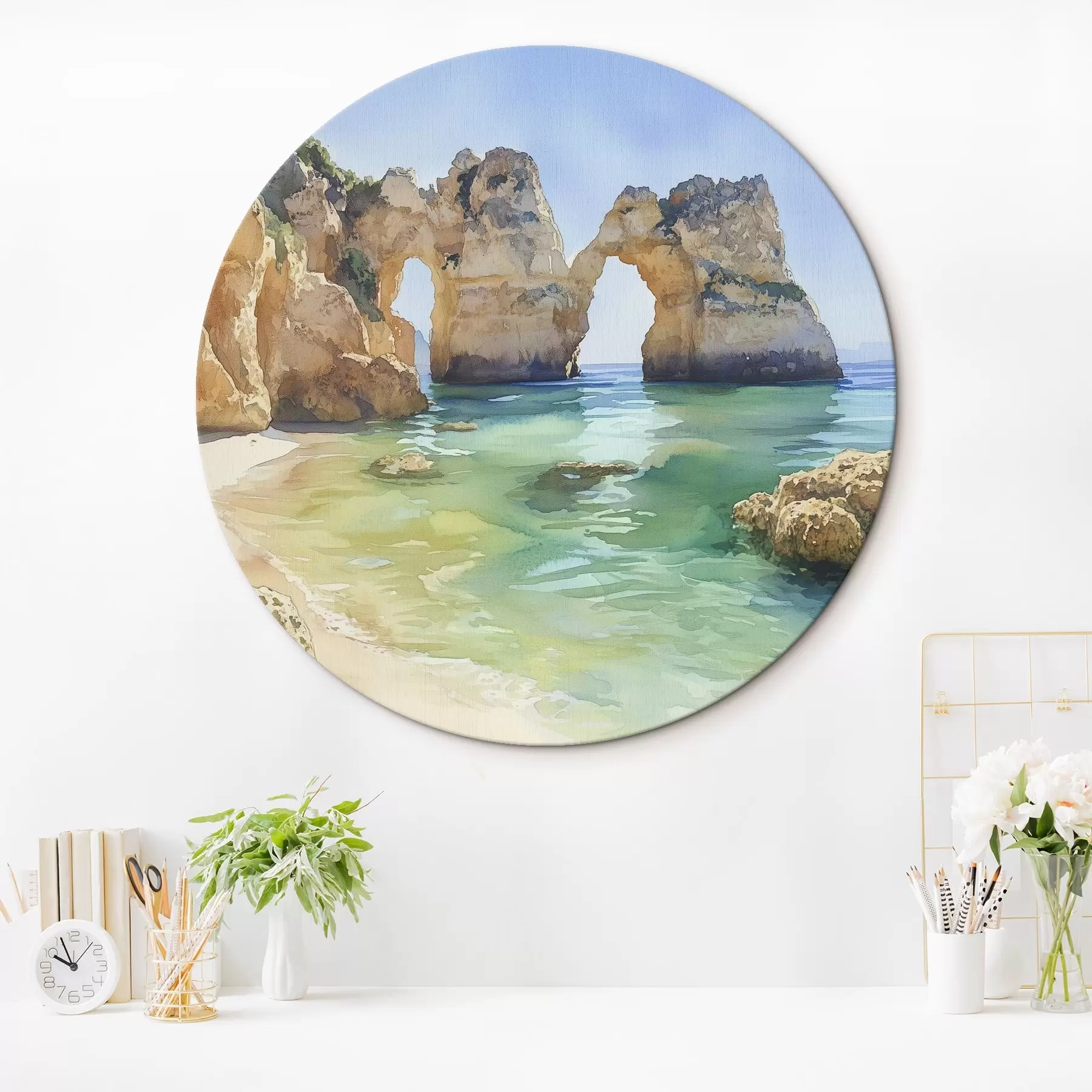 fotótapéta Óceáni strand sziklaszirtekkel, Portugália, nyár, akvamarin színű r44608