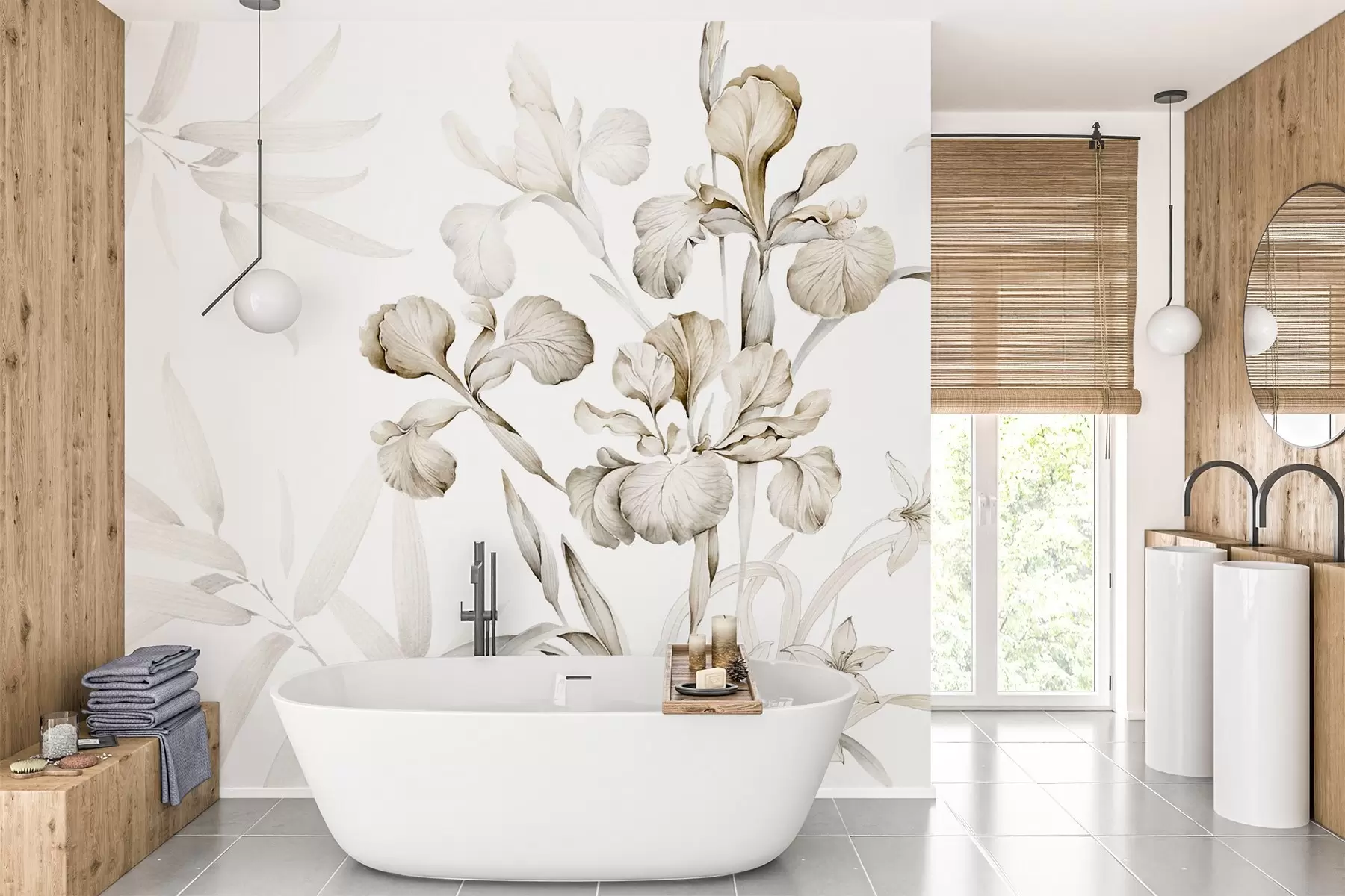 fotószőnyeg Íriszek, bézs árnyalatok w03955v2