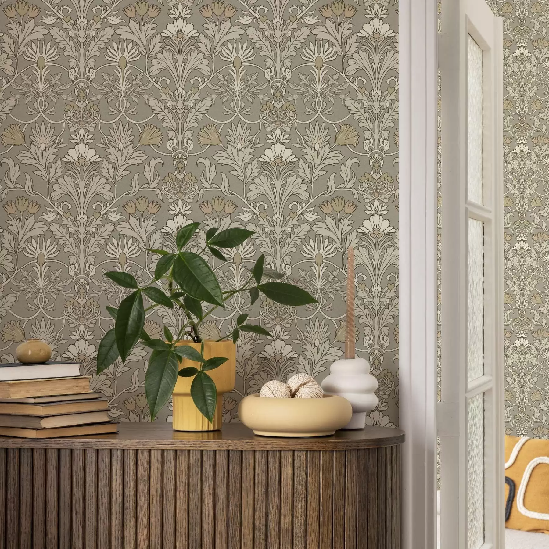 fotószőnyeg Klasszikus virágos díszítés William Morris stílusában a00171