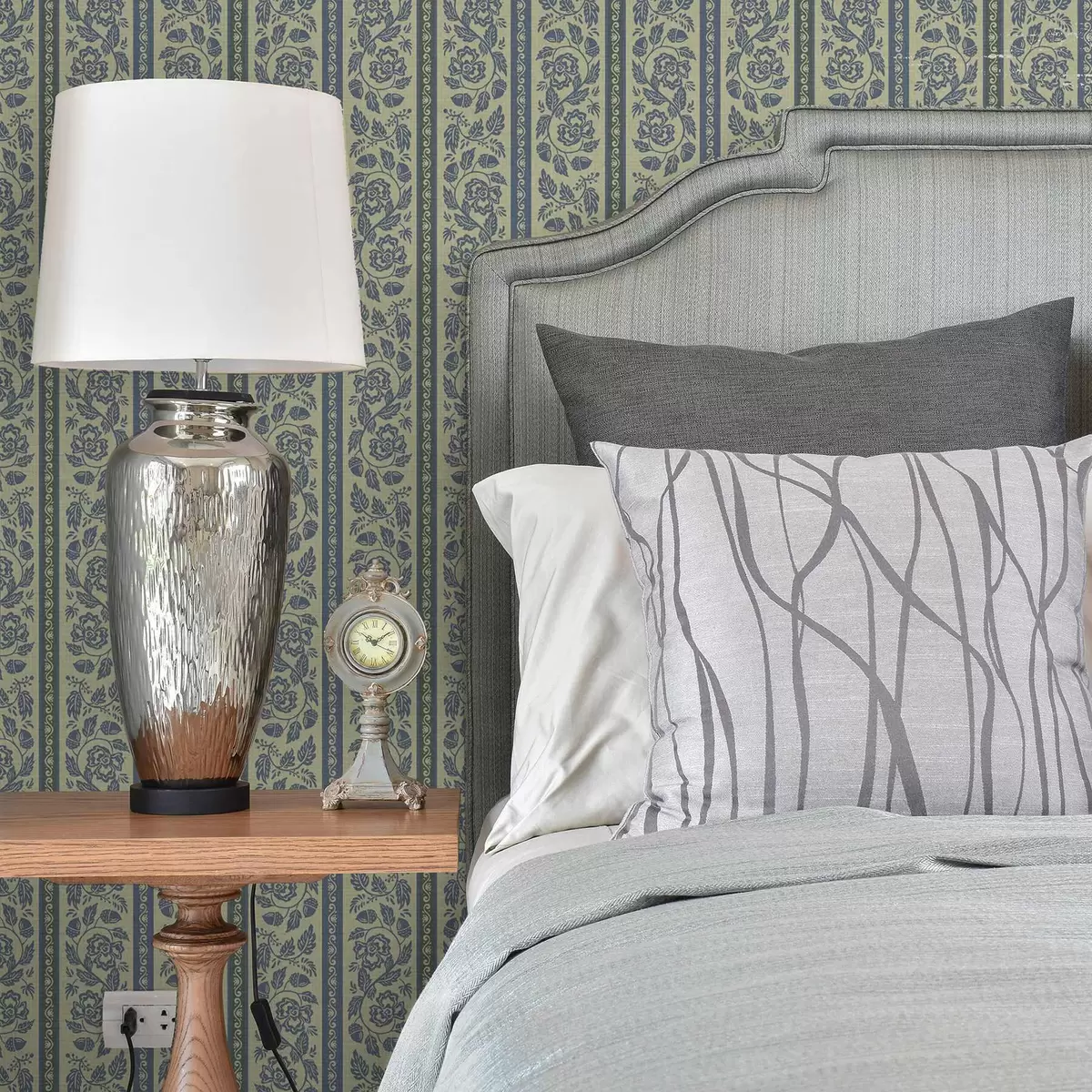 Háttérkép Vintage kék dísz virágokkal és makkokkal a00181v1