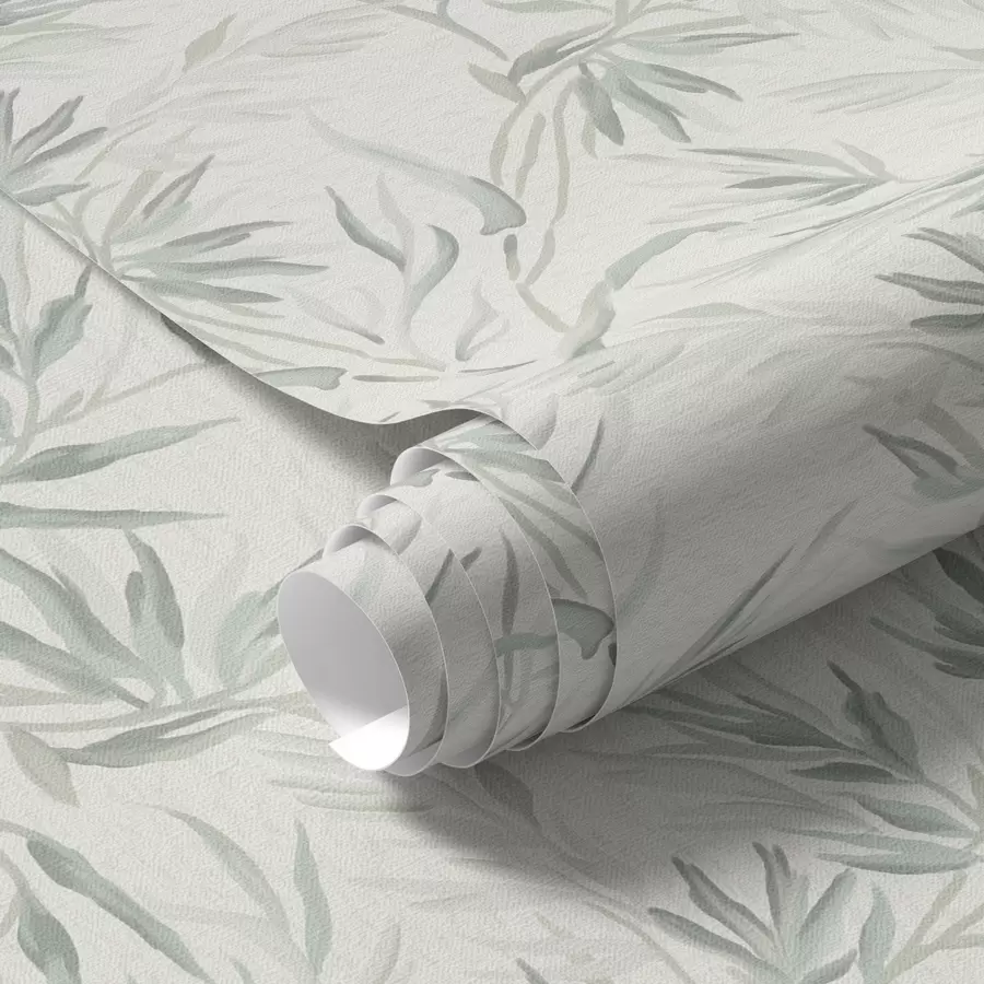 fotószőnyeg Akvarell levelek hideg árnyalatokban, minimalista design a00225