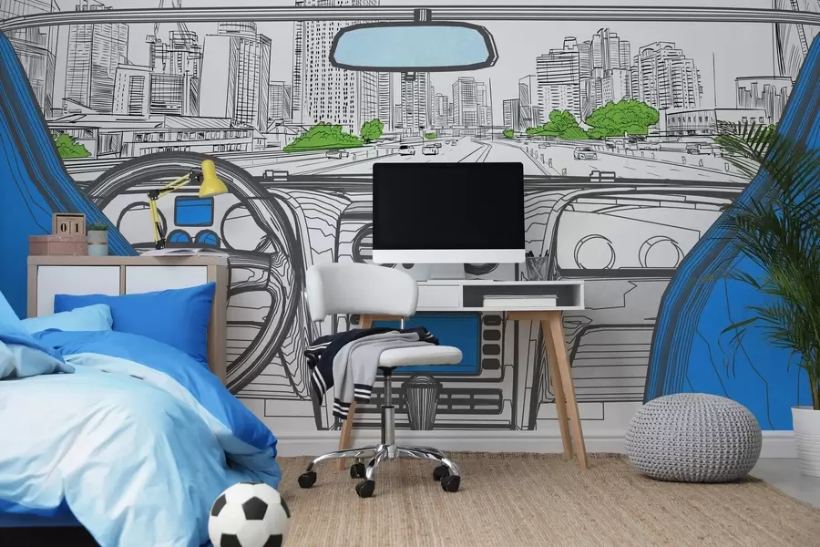 fotószőnyeg Kontúrnézet egy autóból w04109v1