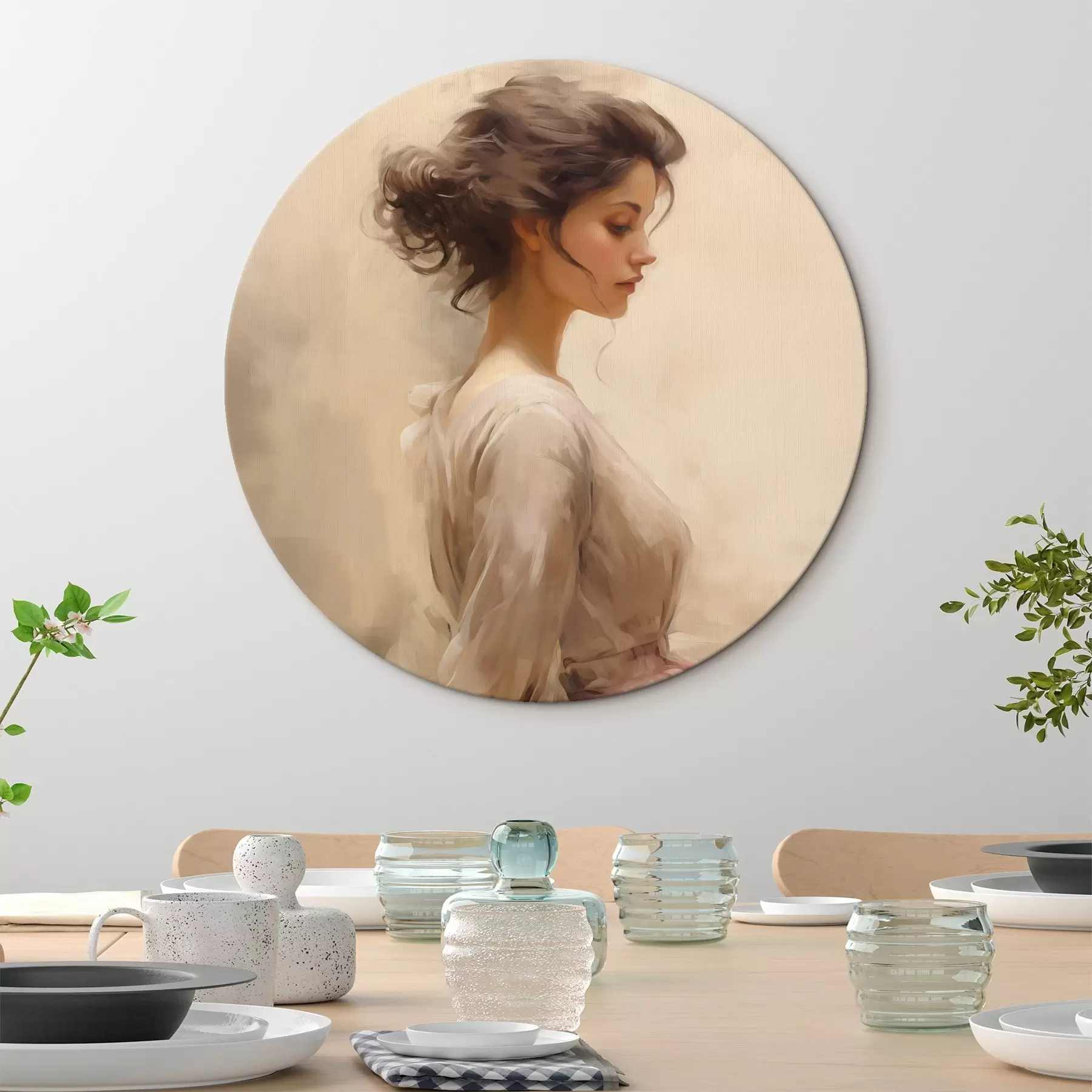 fotótapéta Szelíd női alak világos háttéren r44752