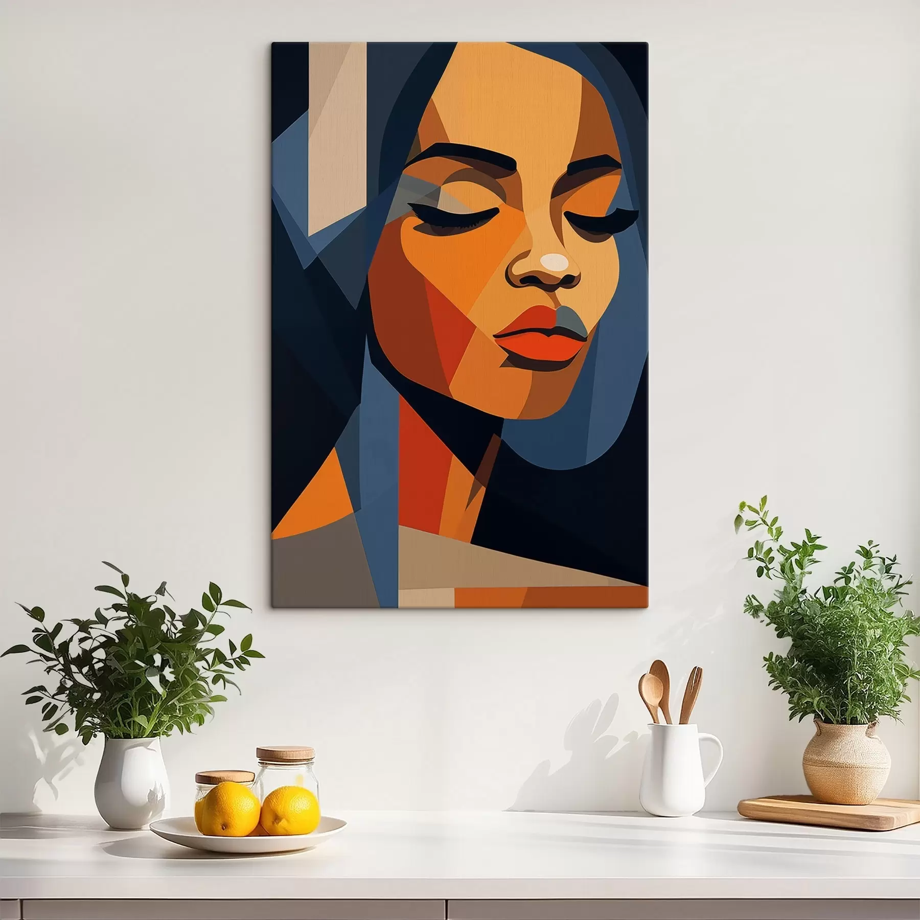 fotótapéta Grafikus portré csukott szemmel s44760