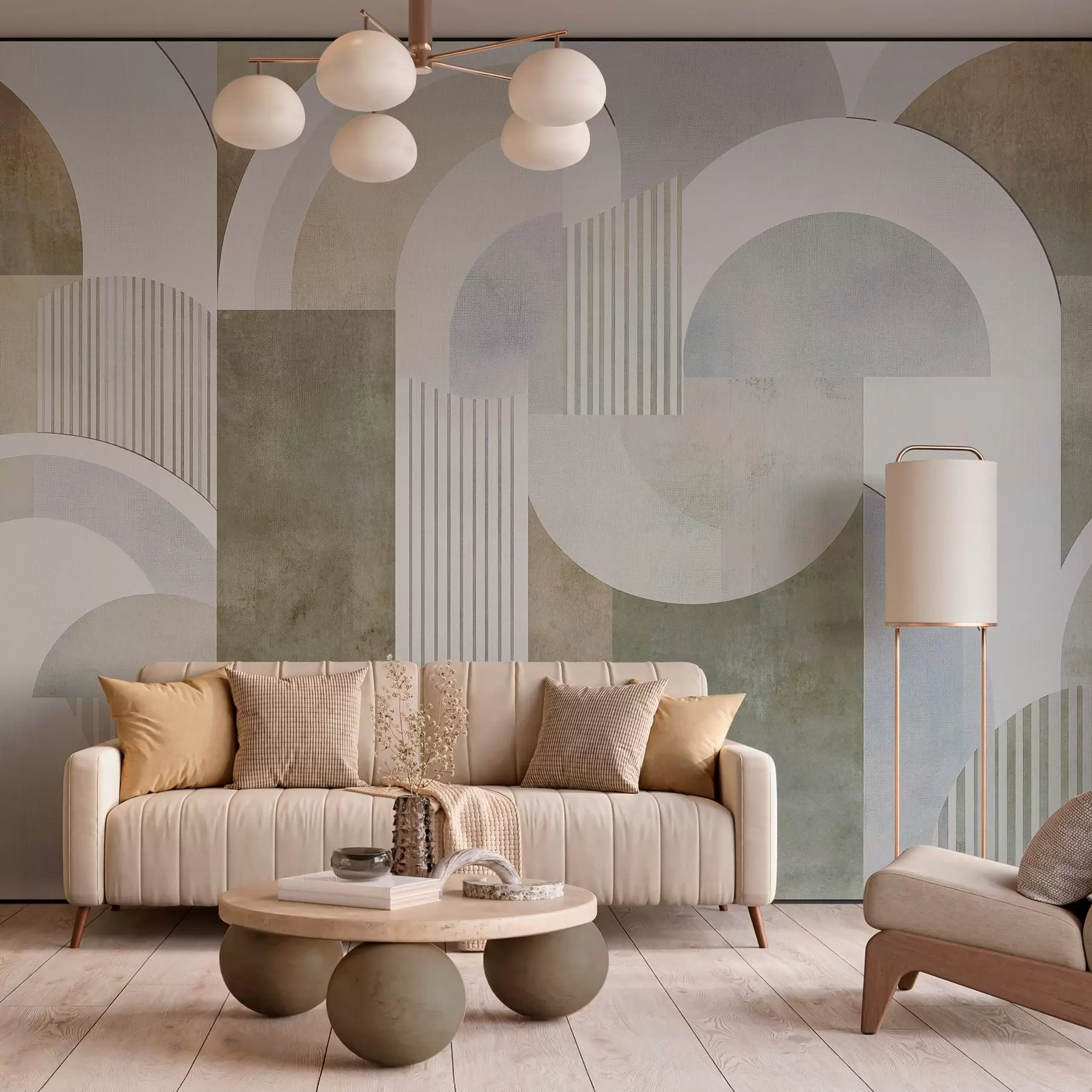 fotószőnyeg Art deco stílusú absztrakt geometria retro hatással w04079