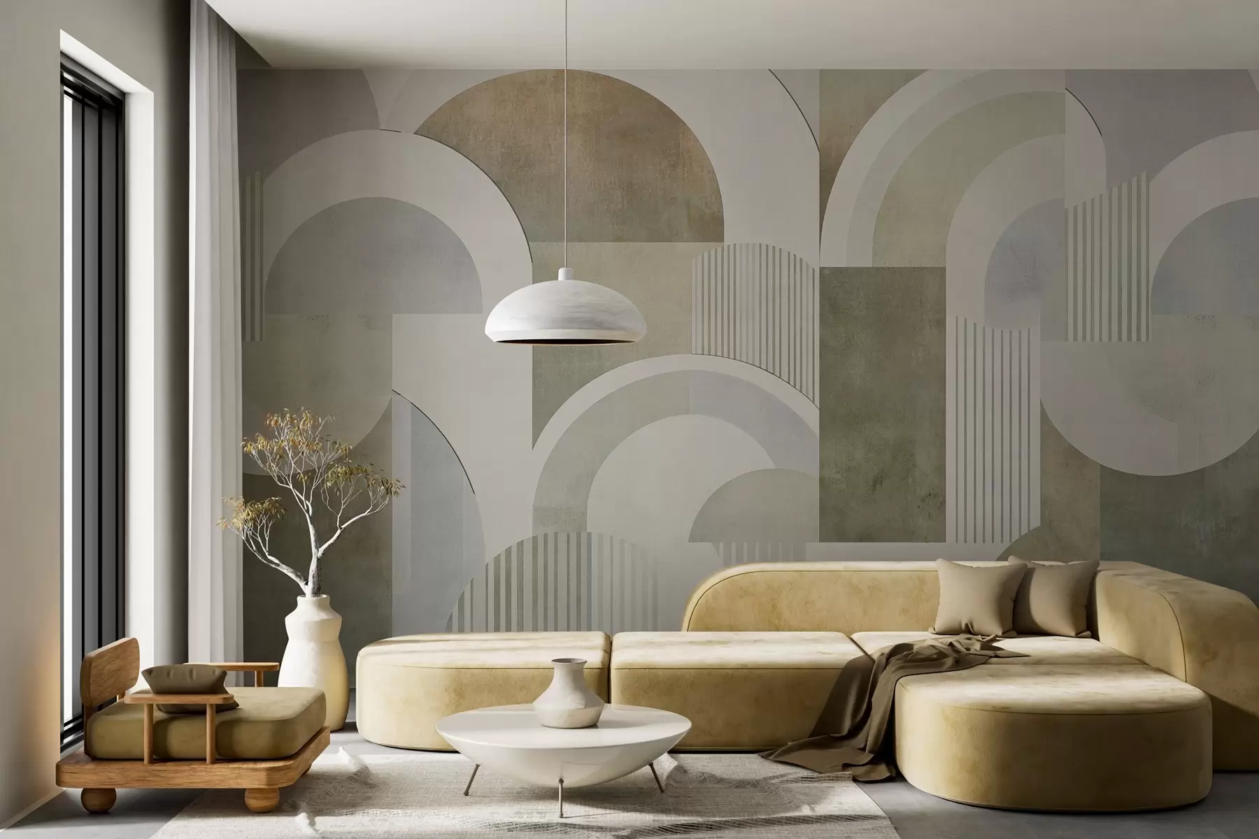 fotószőnyeg Art deco stílusú absztrakt geometria retro hatással w04079