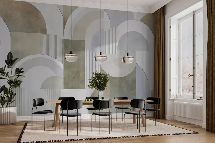 fotószőnyeg Art deco stílusú absztrakt geometria retro hatással w04079