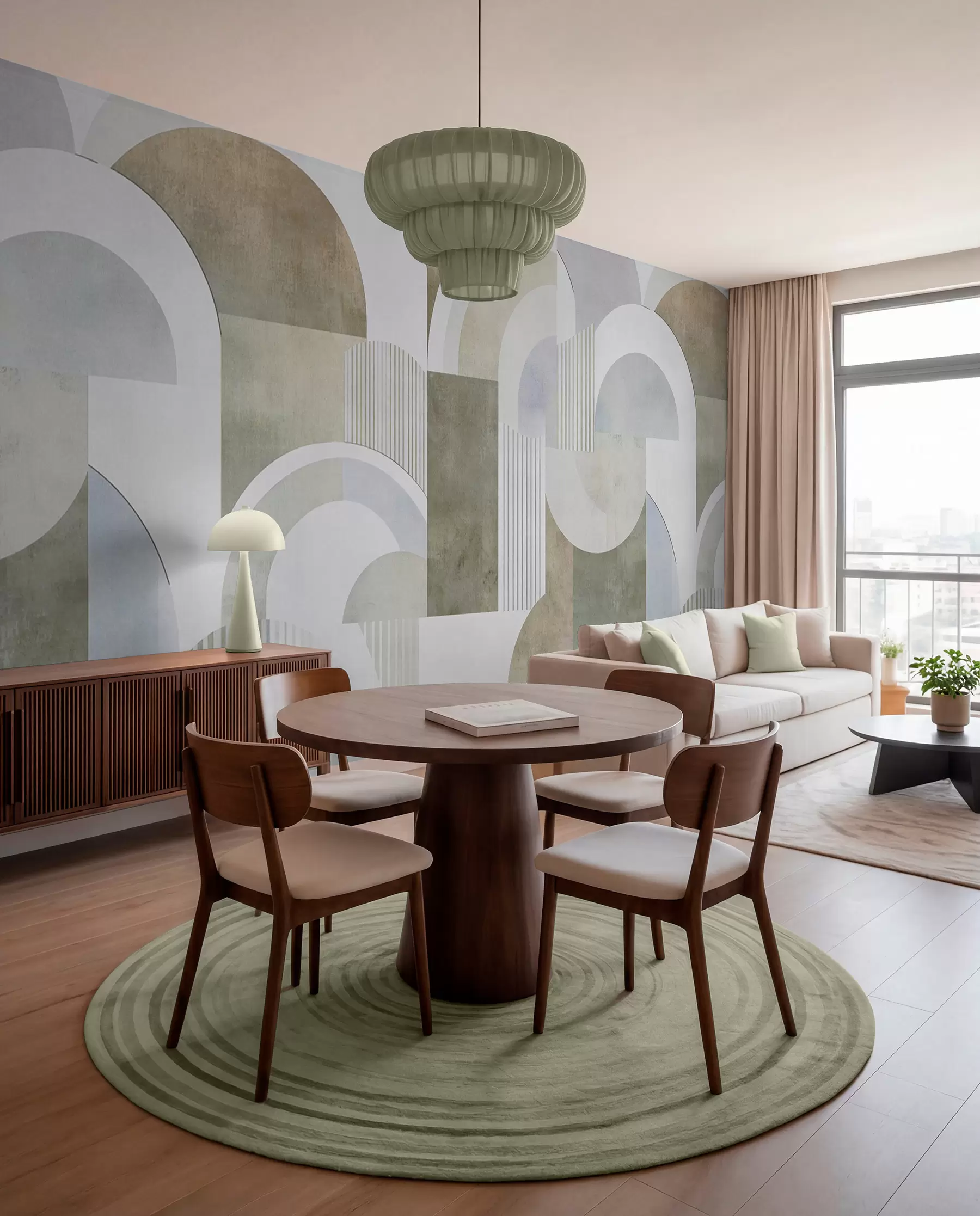 fotószőnyeg Art deco stílusú absztrakt geometria retro hatással w04079