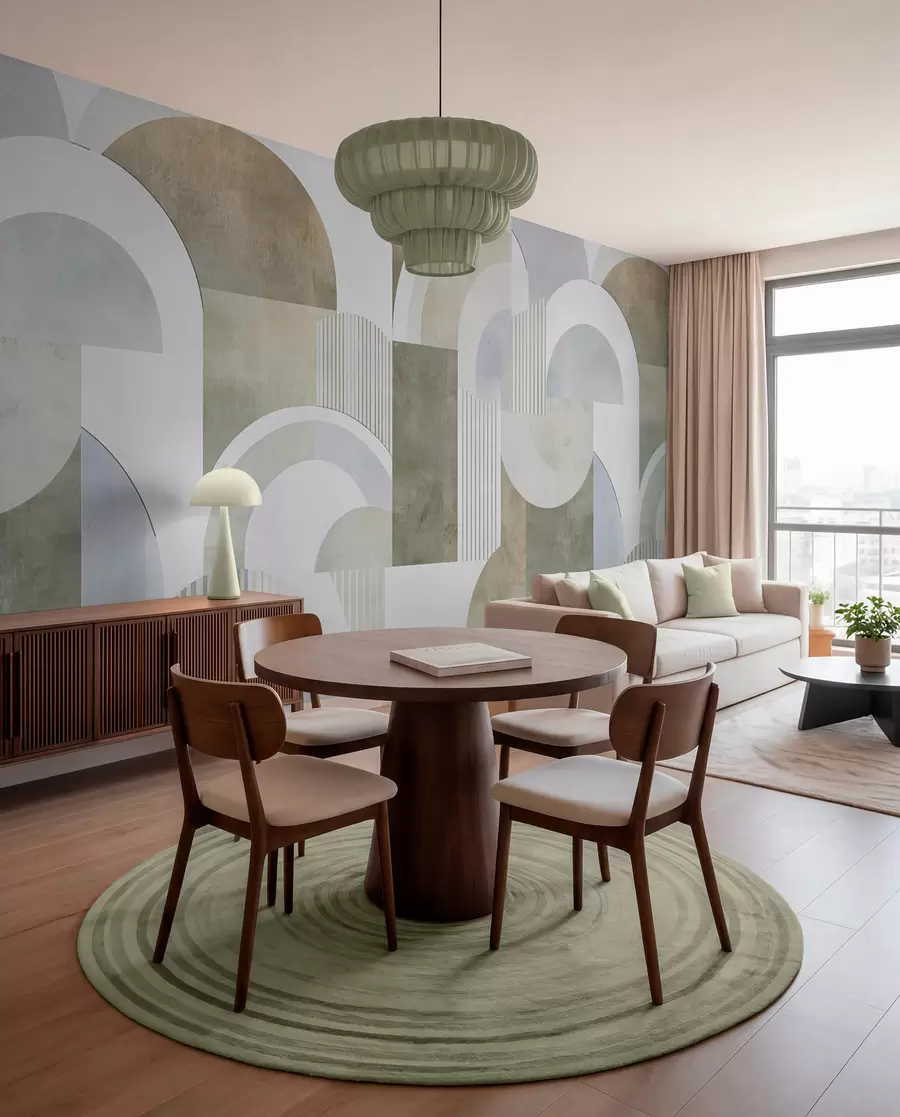 fotószőnyeg Art deco stílusú absztrakt geometria retro hatással w04079