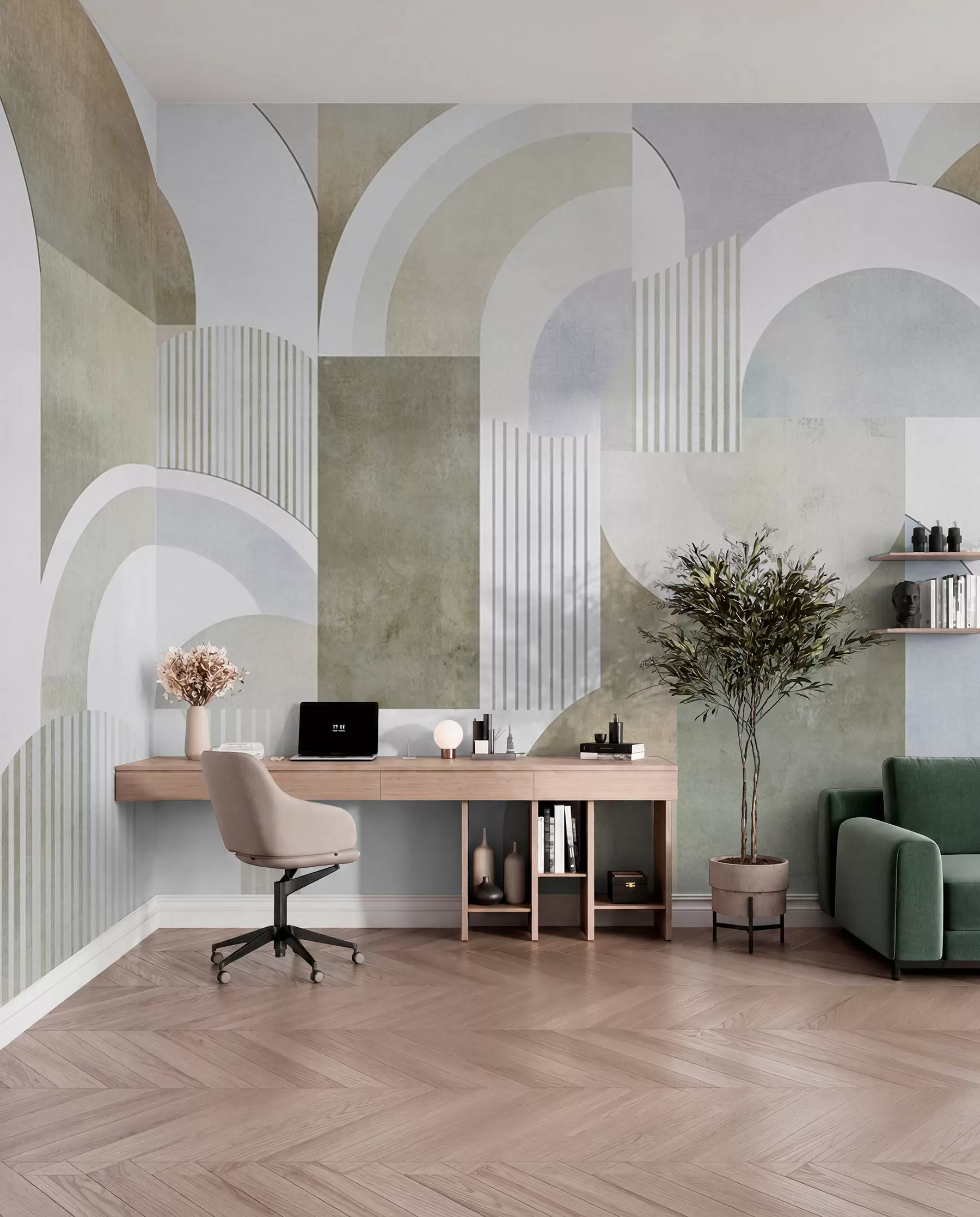 fotószőnyeg Art deco stílusú absztrakt geometria retro hatással w04079