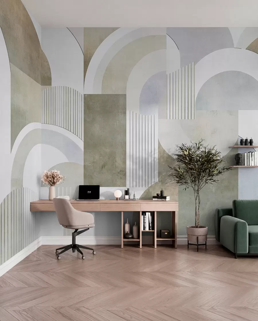 fotószőnyeg Art deco stílusú absztrakt geometria retro hatással w04079