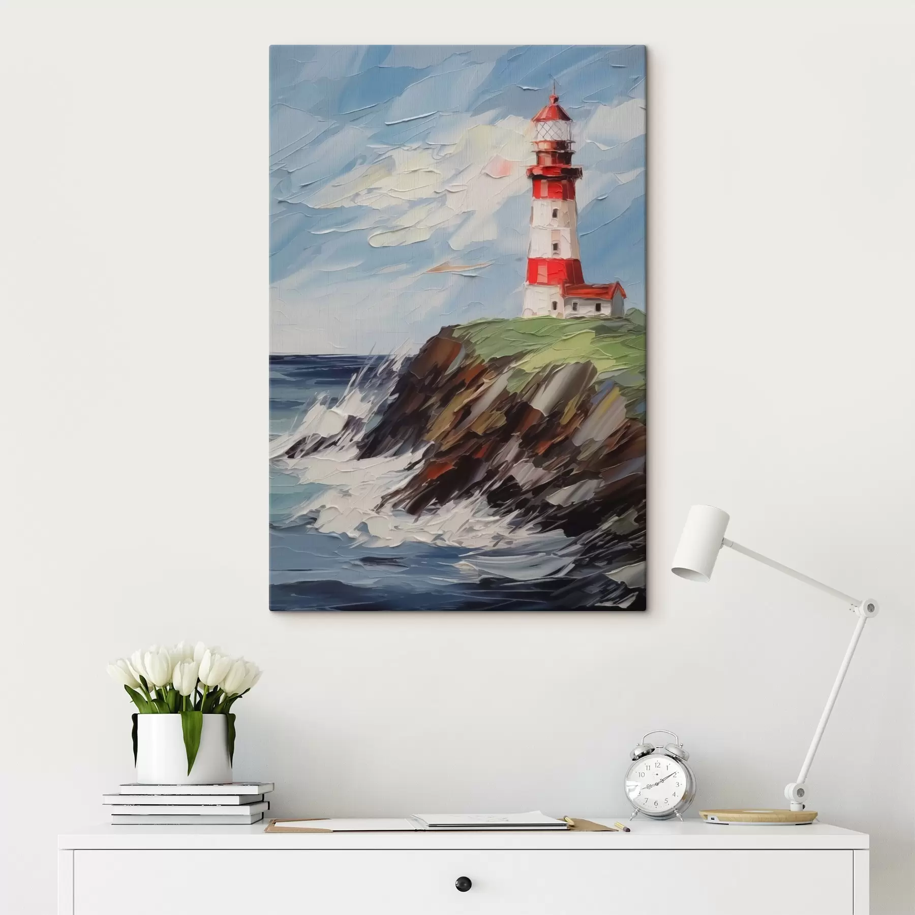 fotótapéta Világítótorony utánzat festmény s44782