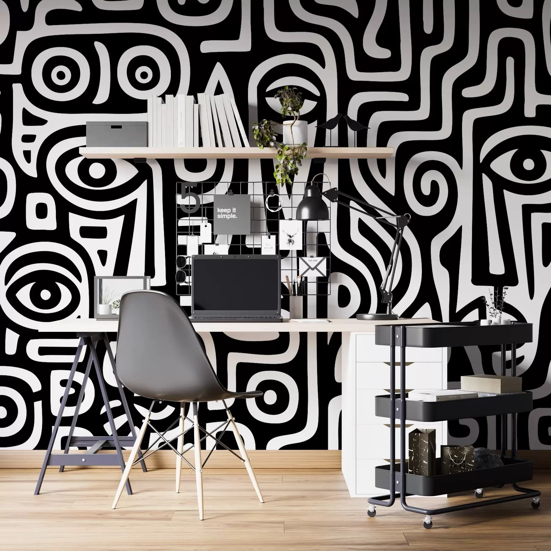 fotószőnyeg Stilizált arc részletek w04186