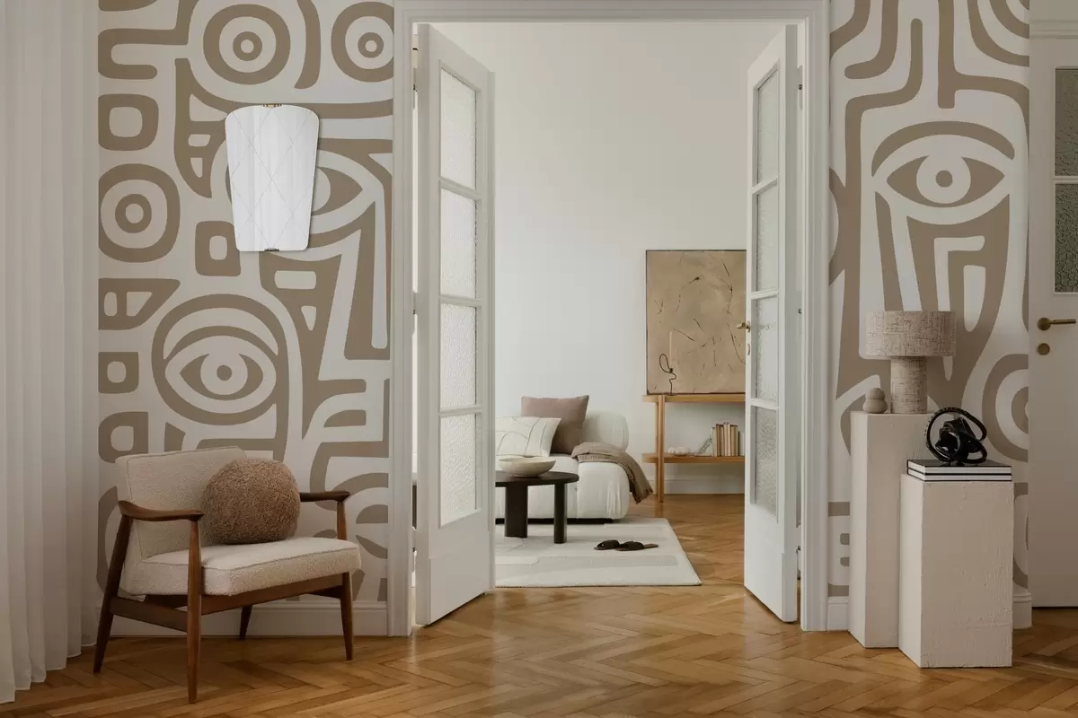 fotószőnyeg Stilizált arc részletek w04186v2