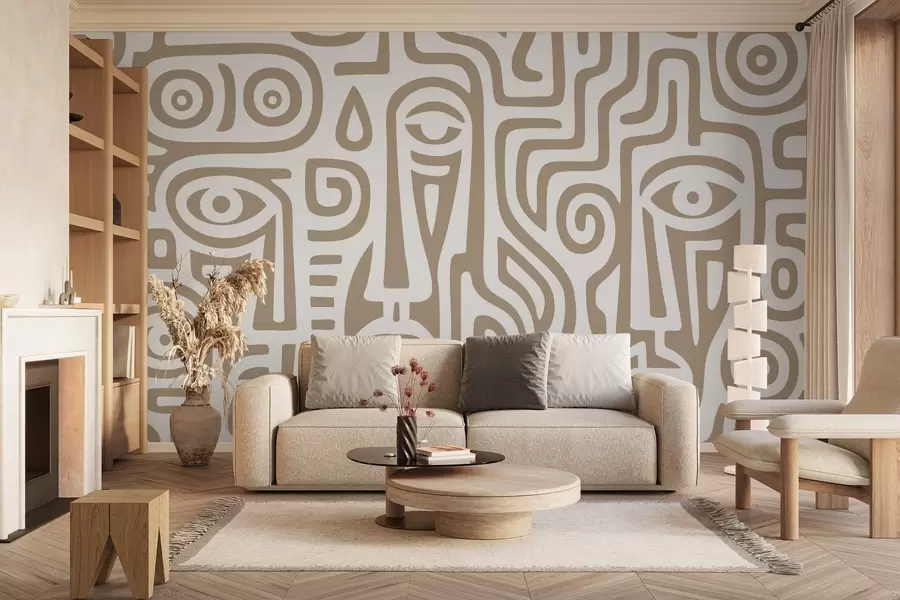 fotószőnyeg Stilizált arc részletek w04186v2